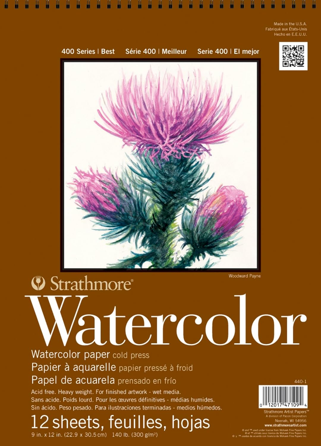 Strathmore 400 Series Watercolor Pad, 9"X12" Wire Bound, 12 Sheets image number 6