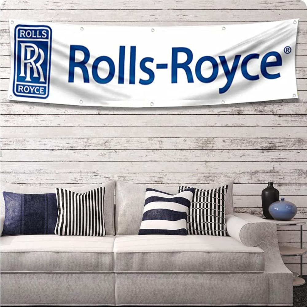ENMOON Roll Royces Banner Luxury Car Flag Banner 2X8Ft Garage Shop Wall Decor