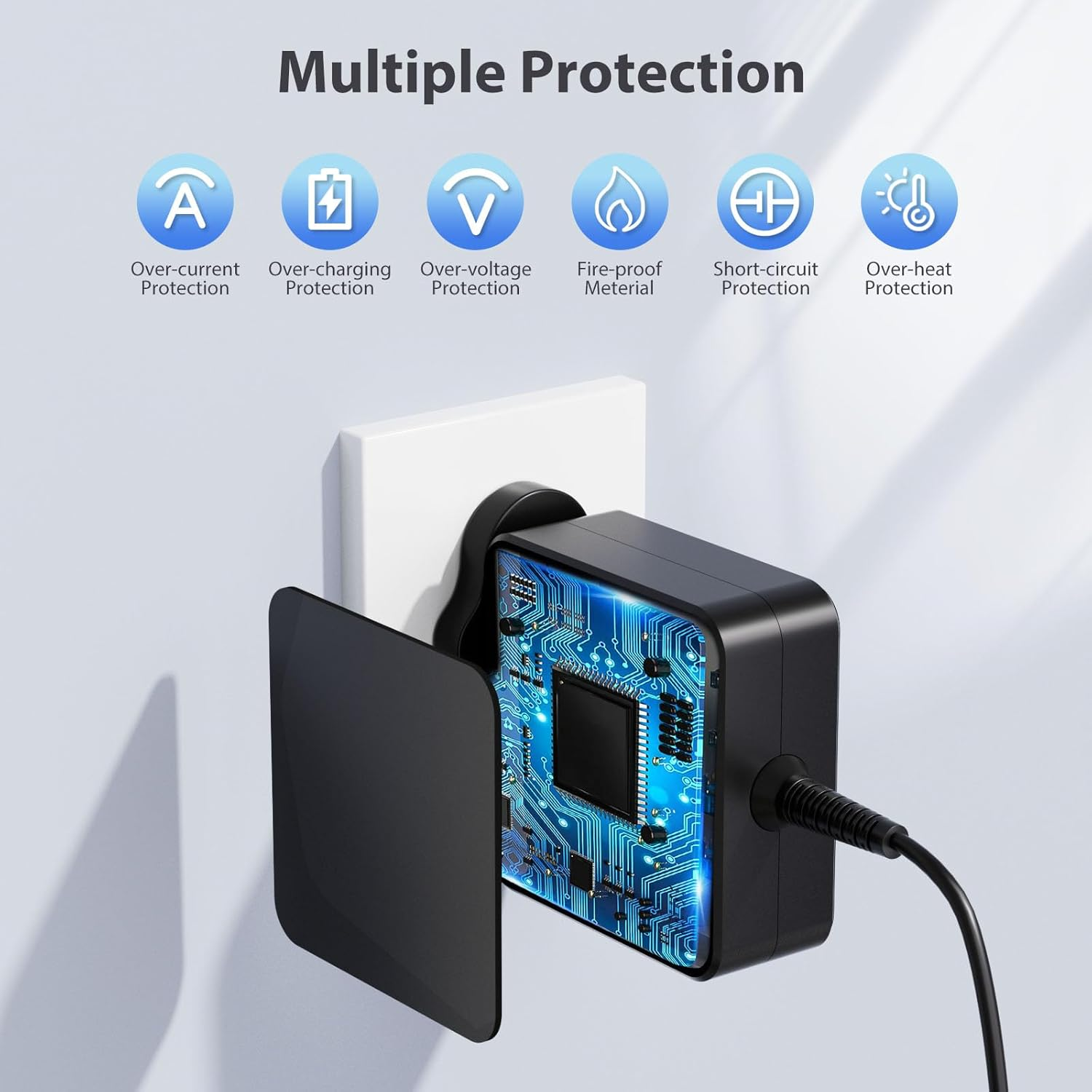 USB C Laptop Charger 65W Type C Power Adapter for Lenovo Chromebook/Thinkpad/Macbook, 65W 45W USB-C Wall Charger Adapter for Hp/Dell/Acer/Samsung/Huawei/Switch with 1.7M Cable for Most Type-C Devices image number 5