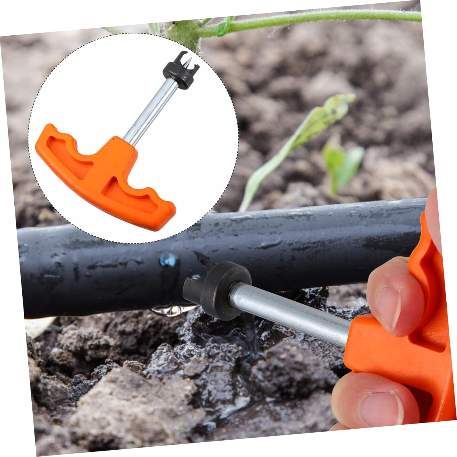 Housoutil Irrigation Plugs Punch down Tool Drip Emitters Punch Pe Tube Hole Puncher Random Style