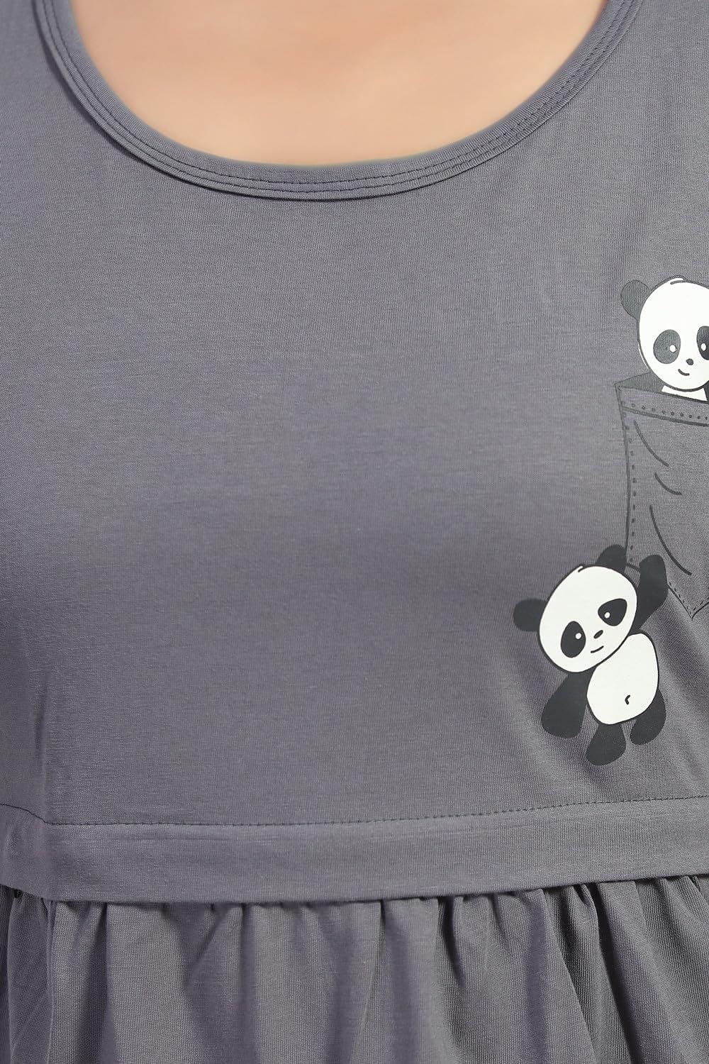 Fabme Women'S Full Length Pure Cotton Pre and Post Pregnancy Nursing Nightdress Nighty image number 3