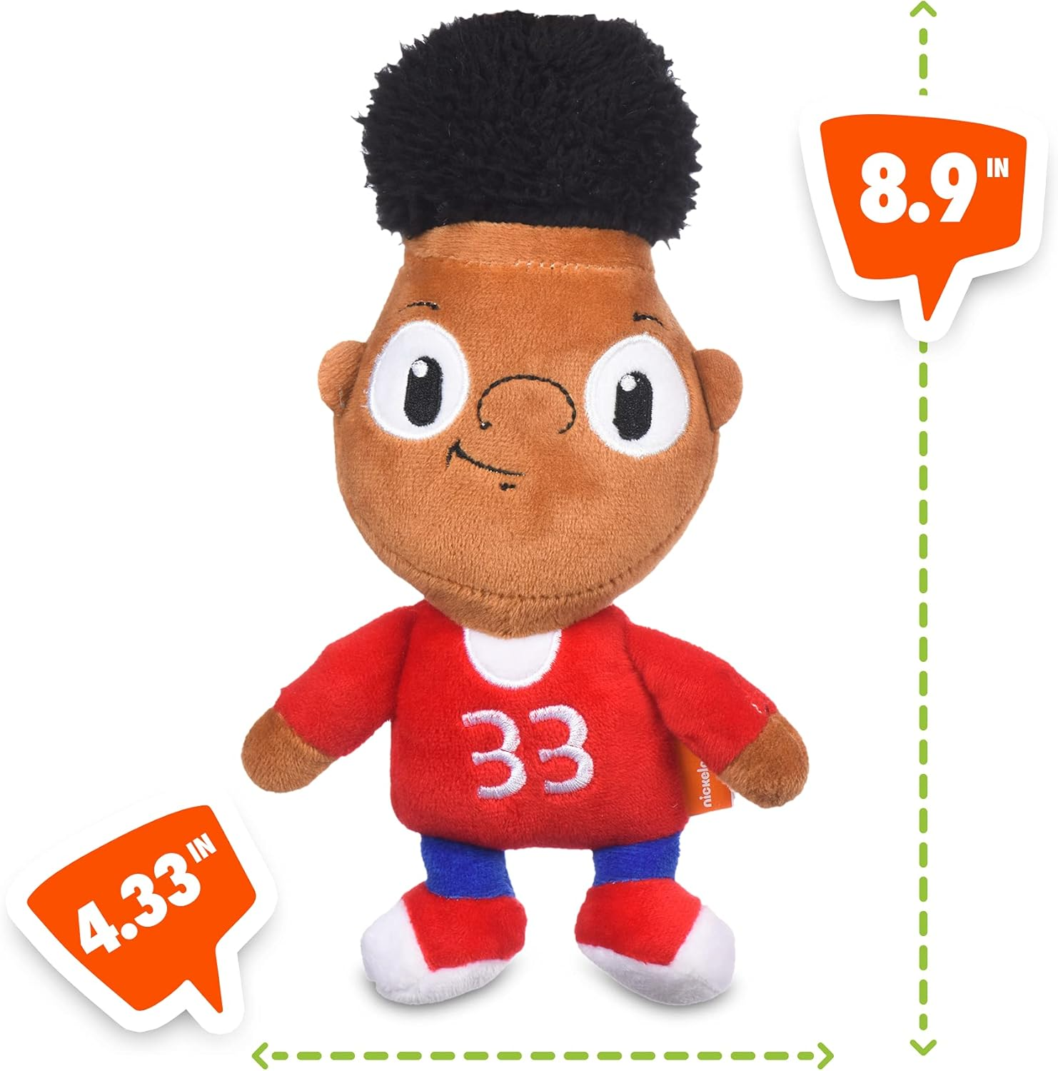 Nickelodeon Hey Arnold Gerald Figure Plush Dog Toy | 6 Inch Soft Fabric Small Dog Toy - Brown and Red Plush Dog Toy for All Dogs, 90S Nickelodeon Toys from Hey Arnold TV Series image number 3