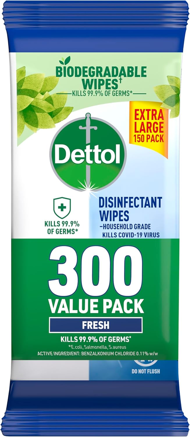 Dettol Multipurpose Disinfectant Wipes Fresh 600'S (300'S X 2) image number 5