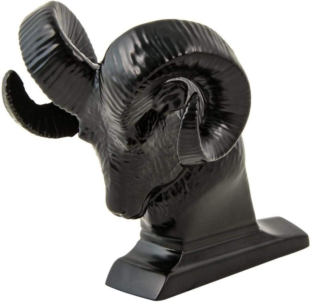 GG Grand General 48050 Matte Black Powder Coated Ram'S Head Hood Ornament image number 4