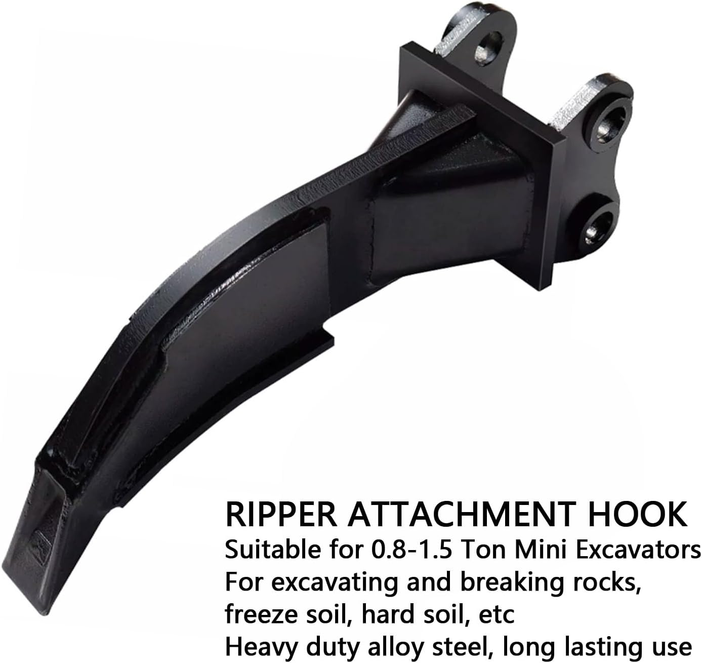 Jiawu Mini Excavator Attachments Ripper, Single Hook Backhoe Scarifier, Hook Ripper Teeth for 1-1.5 Ton Mini Excavators, 3.54" Span, 3.46" Center Wheelbase, 0.98" Pin Hole image number 5