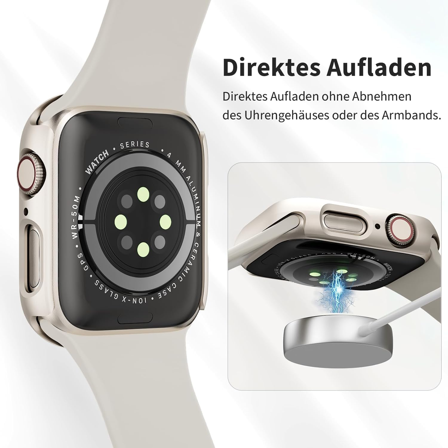 TGKML Pack of 2 Compatible with Apple Watch SE 2/SE/6/5/4 Protective Case with Screen Protector 44 Mm, Hard Case Built-In Scratch-Resistant Tempered Glass Screen Protector for Iwatch 44 Mm, image number 5