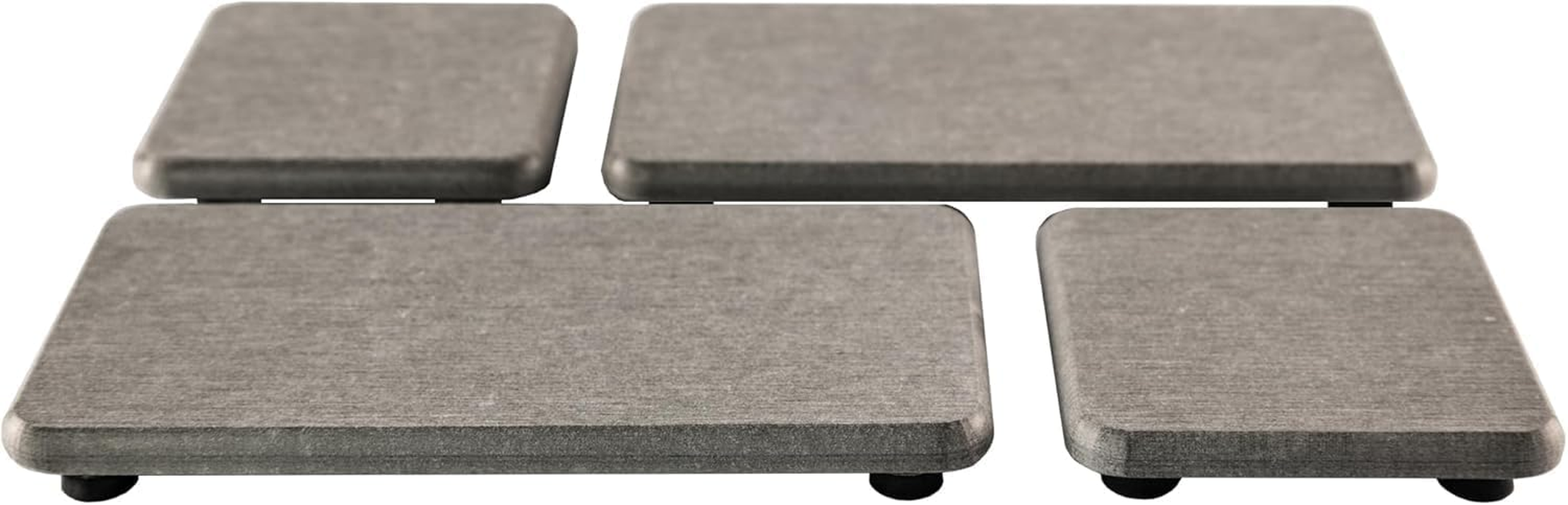 Set of 4 Water Absorbent Diatomite Coasters, Diatomaceous Earth Kitchen Soap Dish, Water Absorbing Stone Used for Hand Soaps & Plants & Toiletries in the Modern Home (White with Grooves)