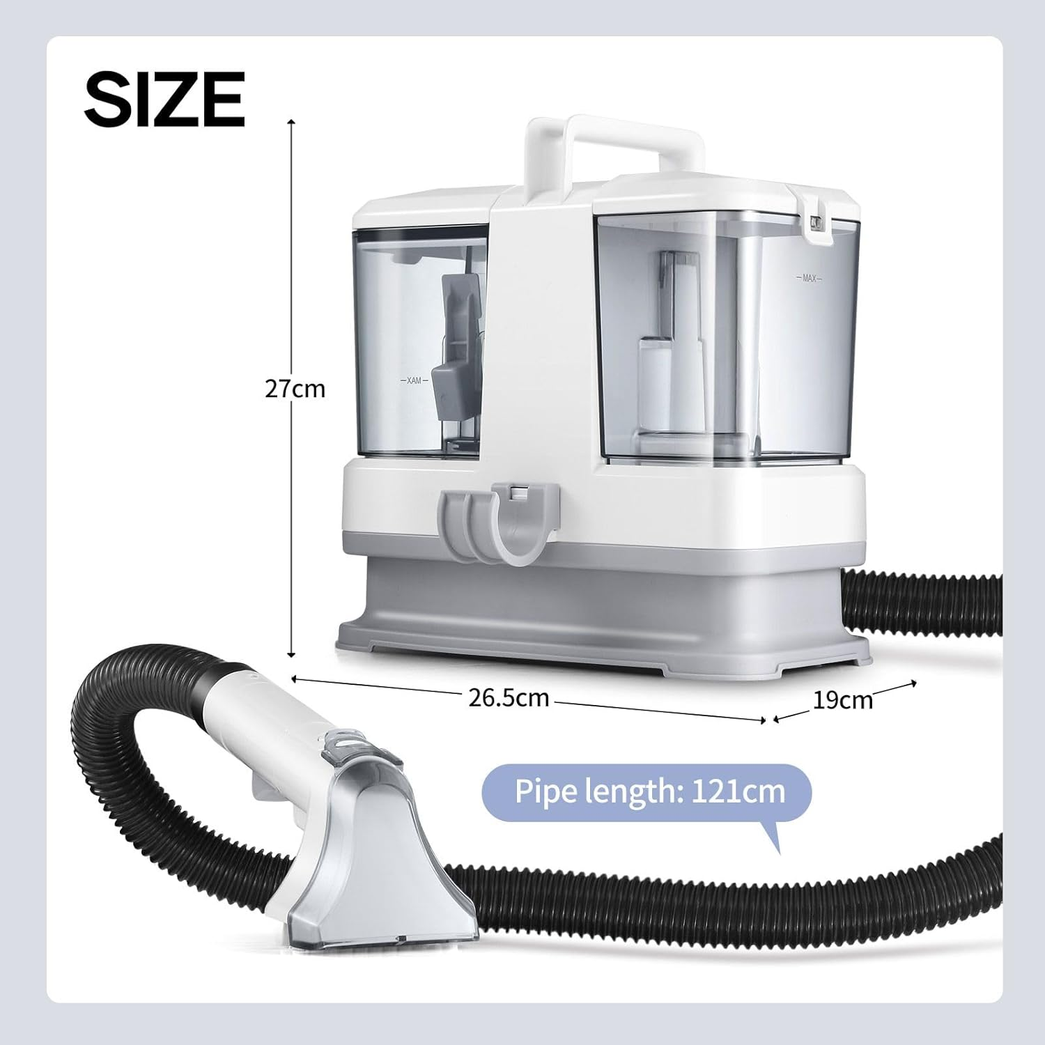 Portable Spot Cleaner with Multi-Tool Kit, Handheld Carpet Cleaner Deep Cleaning for Pet Stain Couch Area Rug Sofa Car Fabric Lounge Carpet & Upholstery Washer image number 3