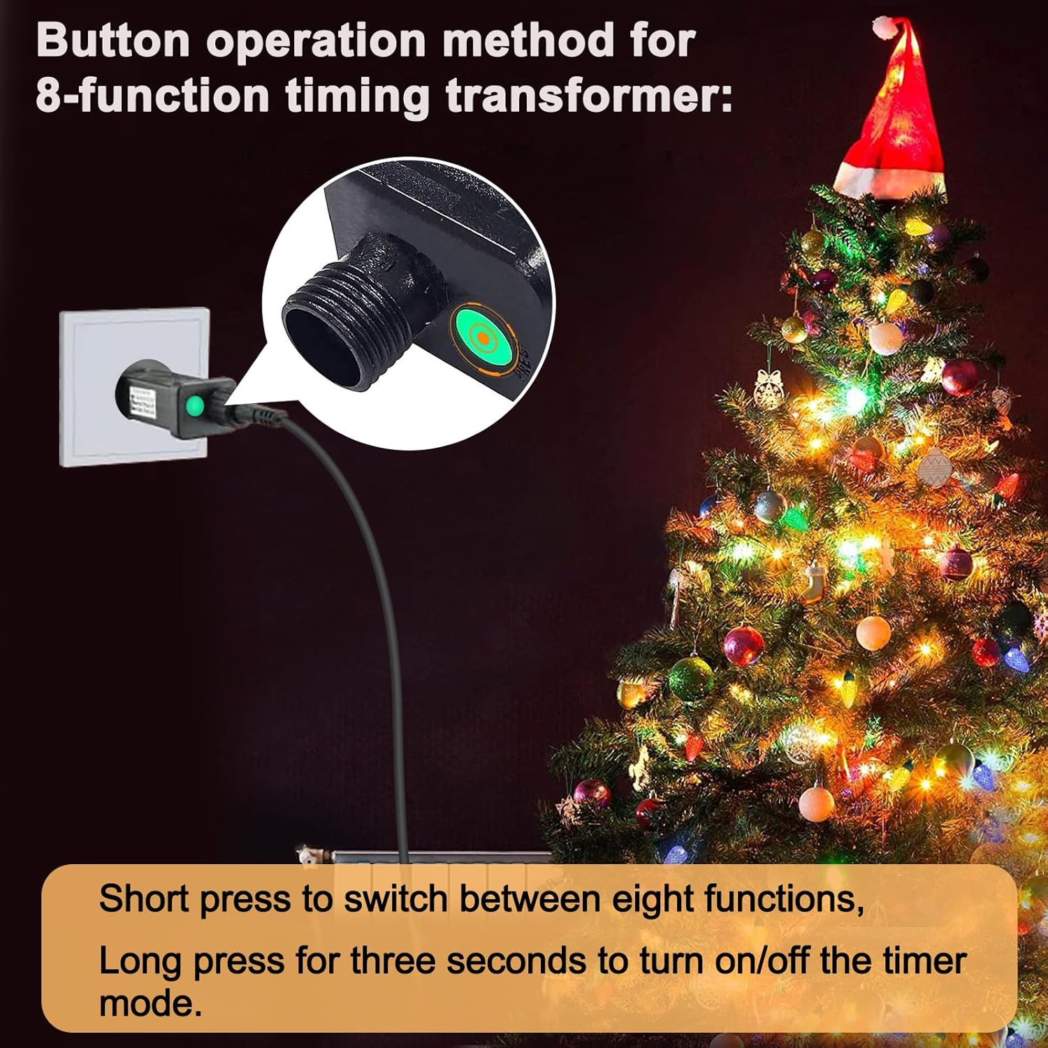 31V 3.6W Power Supply for CZJUTAI JT-EL/FC31V3.6W with 8 Modes, Memory & 6 Hour Timer, IP44 for Christmas Tree Lights [C53T] image number 5