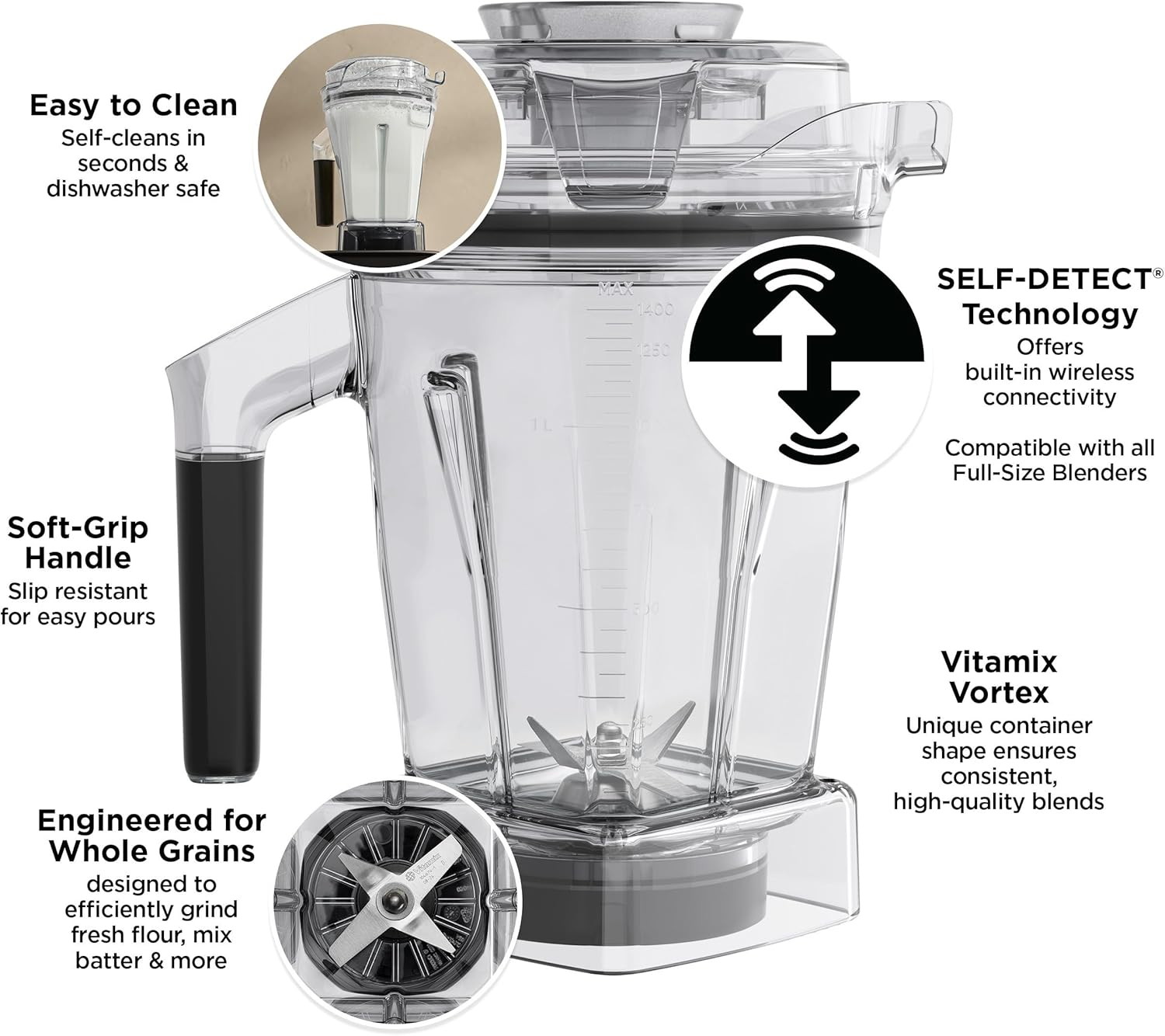 Vitamix Ascent Series Dry Grains Container, 48 Oz. with SELF-DETECT image number 1