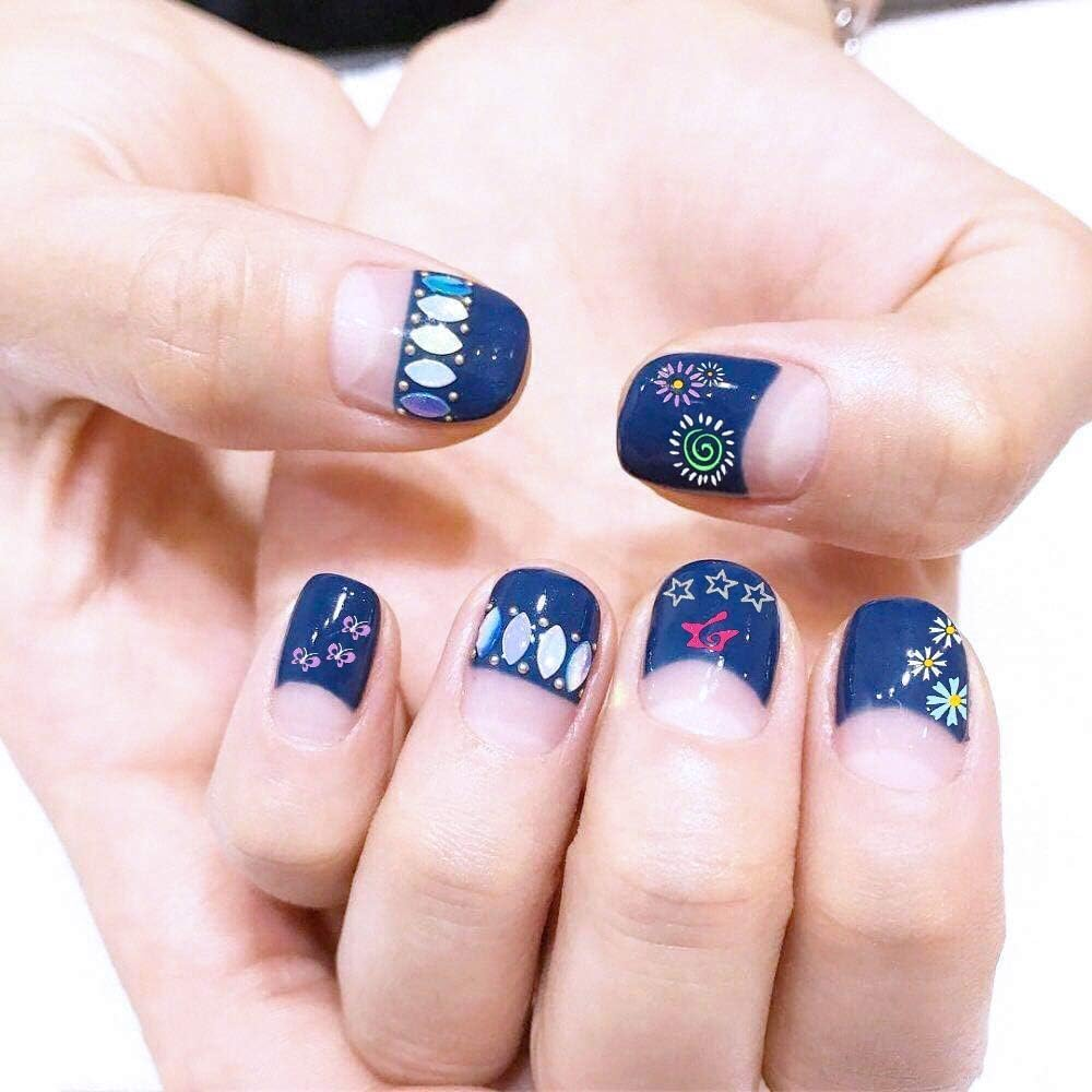 Kalolary 24Sheets Fluorescence Nail Art Stickers Decals 3D Self-Adhesive Butterfly Flower Love Fruits Pattern DIY Decoration Tools Accessories for Women image number 1