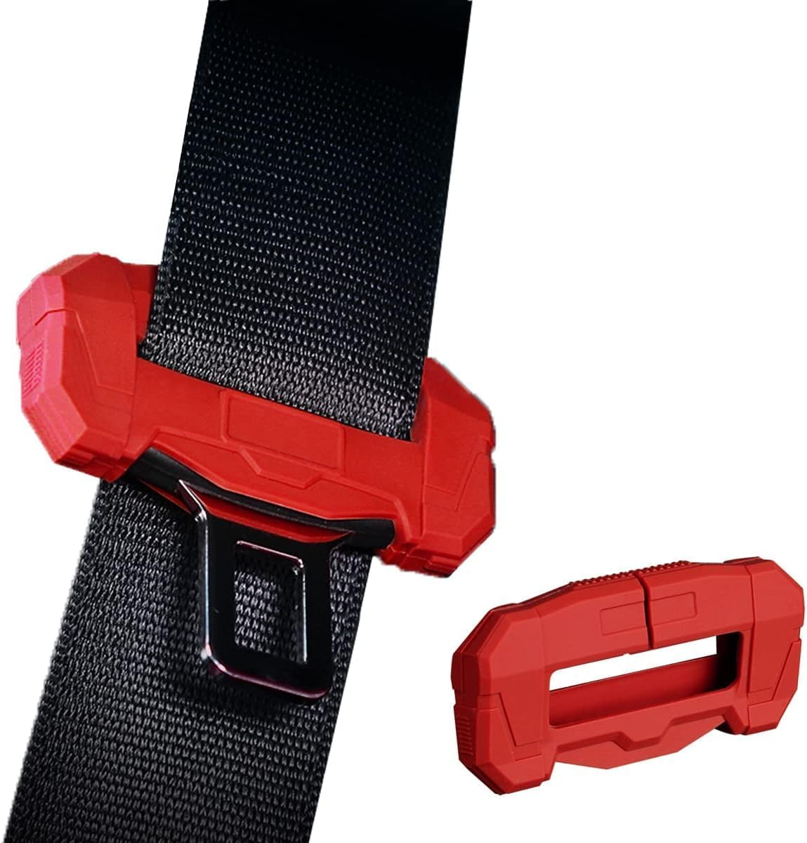 Car Universal Seat Belt Clips Cover,Seat Belt Buckle Protector for Car, Anti-Scratch Silicon Seat Belt Buckle Protector (Red, Large Size) image number 3
