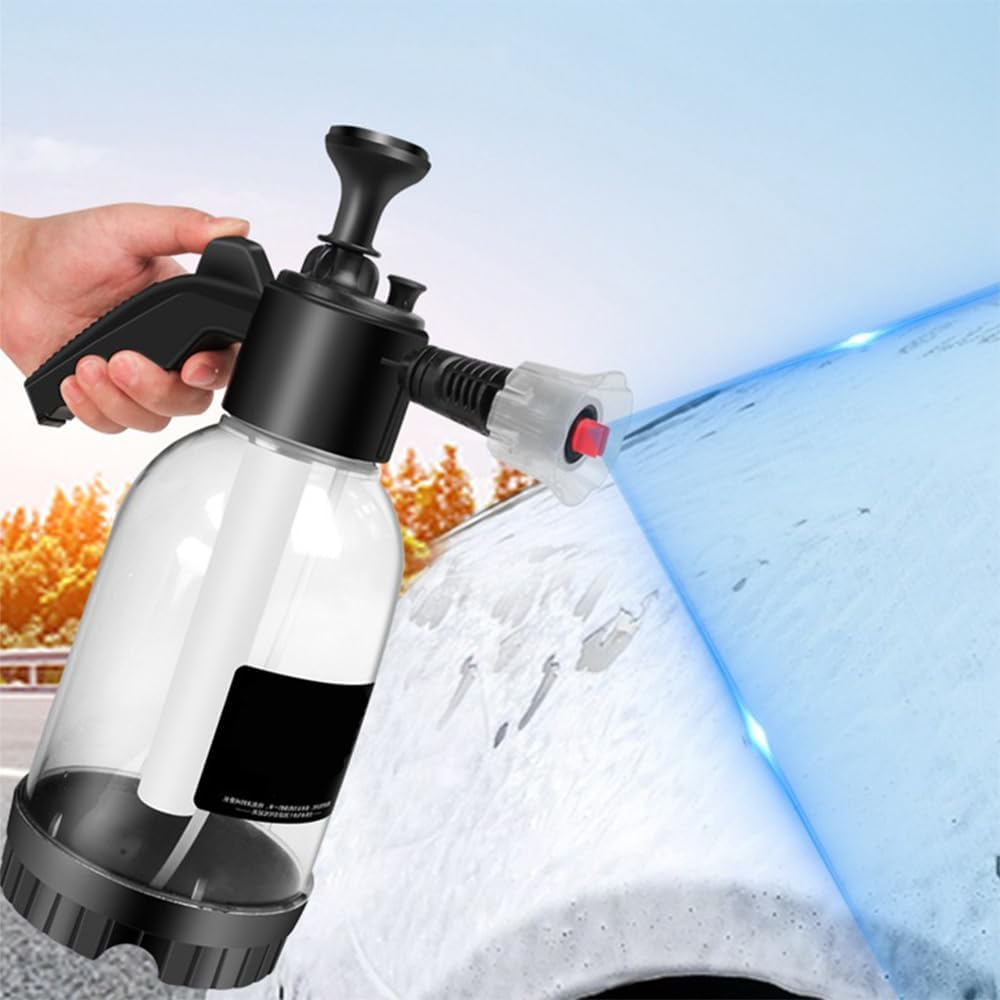MTSDM Foam Sprayer, 2L Multipurpose Portable Car Wash Pressure Spray Bottle, Large Capacity Pump Sprayer with Two Nozzles Options, Pump Sprayer for Car Detailing & Washing and Garden Watering image number 1