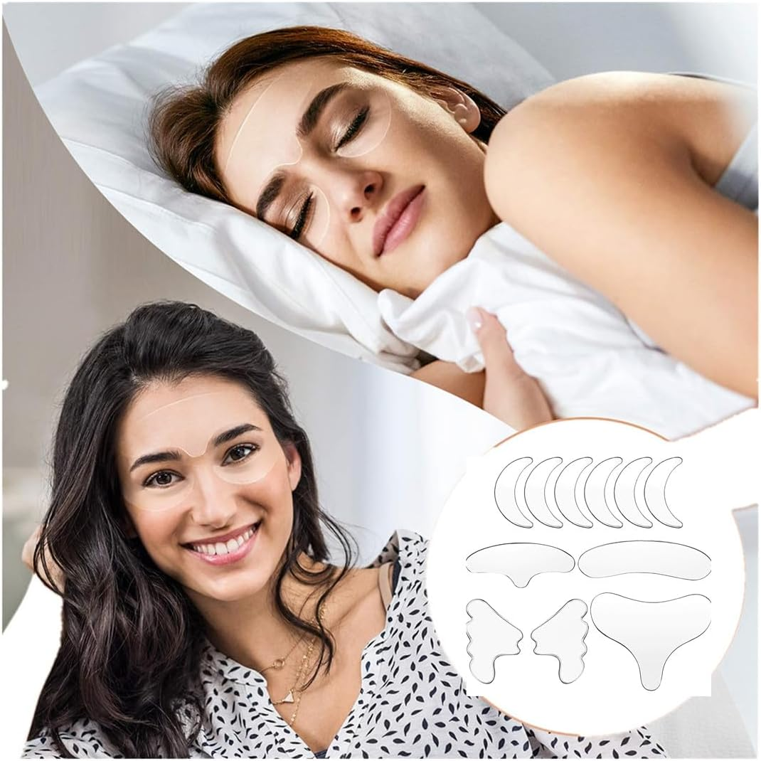 11 Pcs Wrinkle Patches Chest Wrinkles Pads, Reusable Reusable Silicone Patches for Face/Chest/Neck, anti Wrinkle Patches for Face Overnight Prevention,Patches to Reduce Fine Wrinkles image number 4