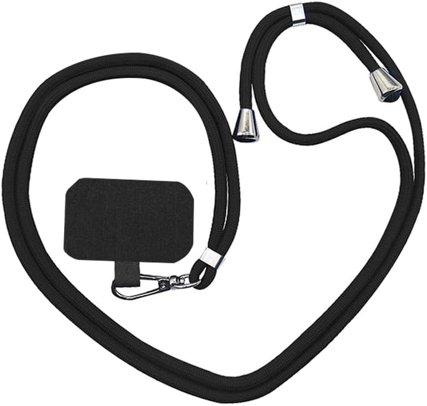 Fashion Universal Mobile Phone Lanyard Adjustable Hanging Neck Strap with Patch Red