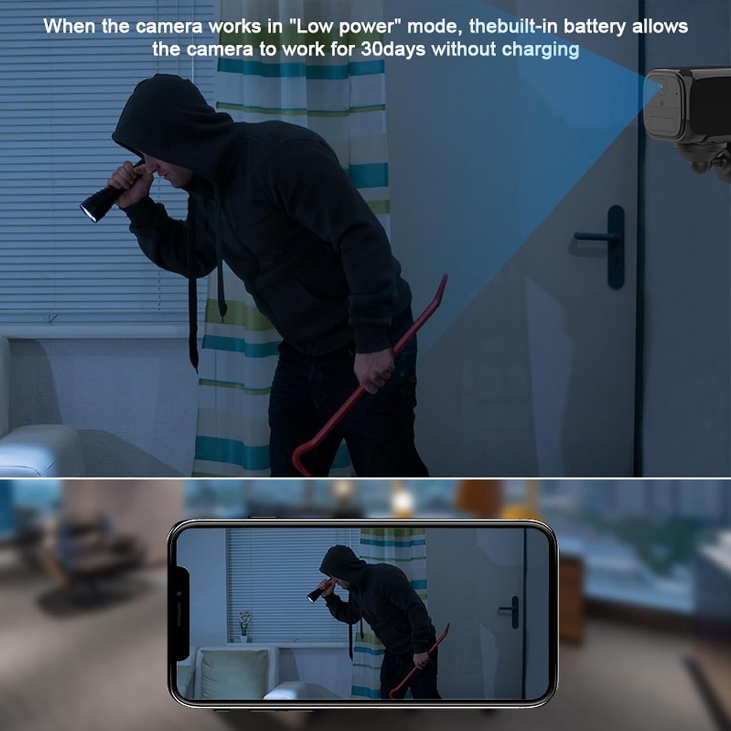 4G LTE Cellular Security Camera, 2 Way Talk Indoor Surveillance Camera for Home Security, SIM & SD Card Not Included, 1080P Night Vision, Motion Detection, 120&deg; Wide image number 1