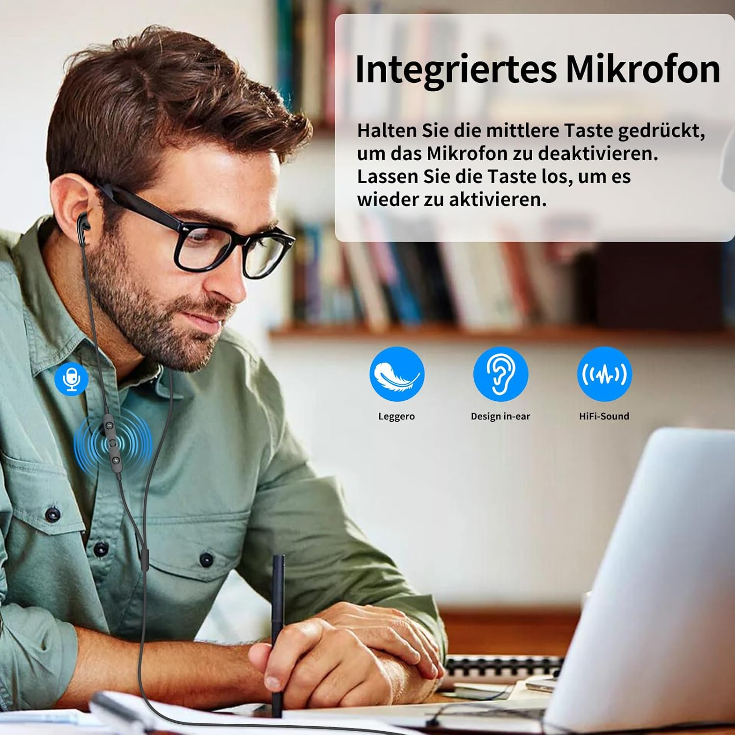 USB In-Ear Headphones for PC Mac Laptop PS4 PS5 Headset with Microphone and In-Line Control Noise Reduction Clarity USB Headphones with Cable for Switch Gaming Office Business Online Meetings Black image number 1