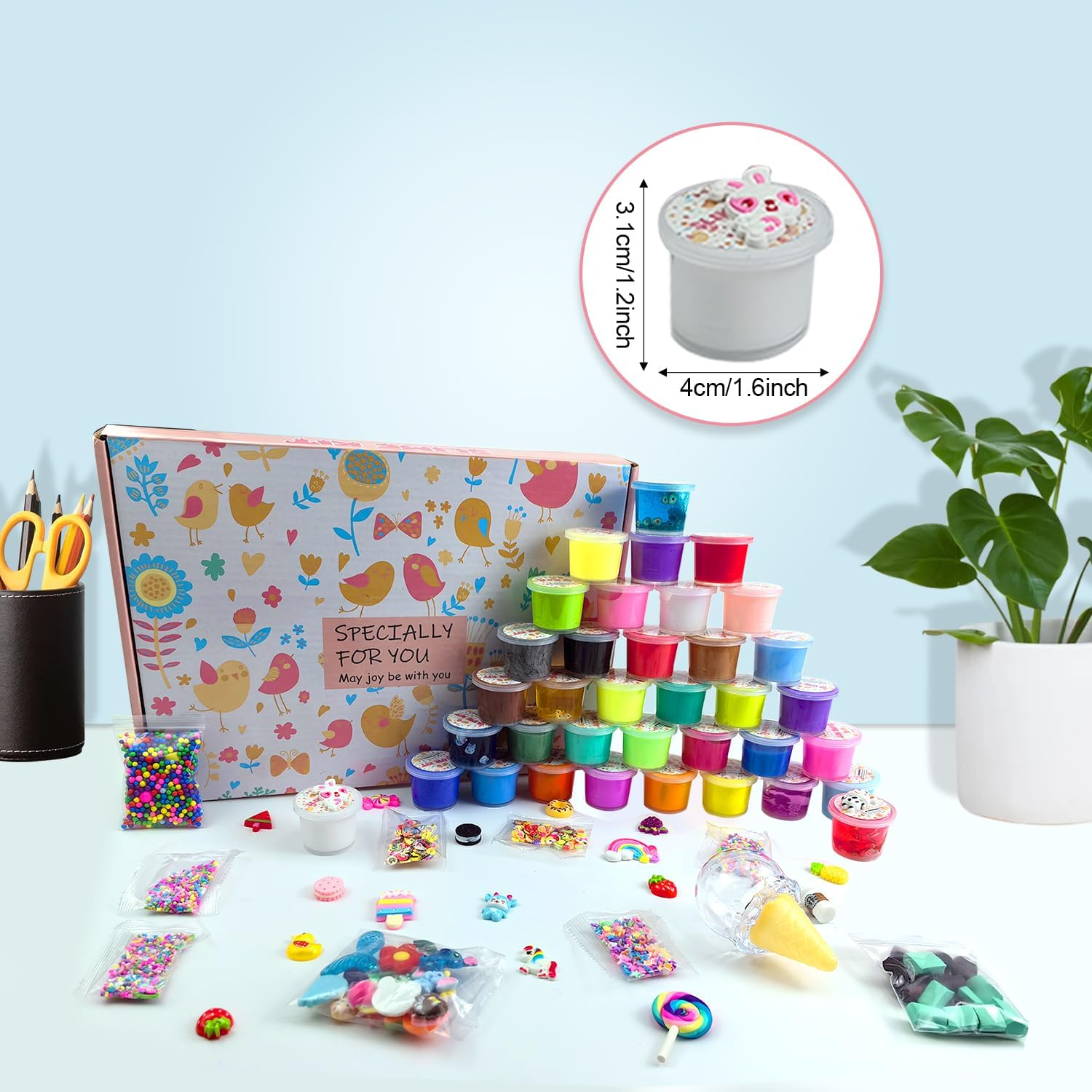 36 Pack Mini Cloud Slime Butter Slime Kit, Crystal Slime Peachybbies Slime for Kids, Party Favors Supplies Clear Slime Kit for Girls Boys Kids Toy Slime Fluffy, Cute Loot Bag Fillers Cool Goodie Bags image number 6