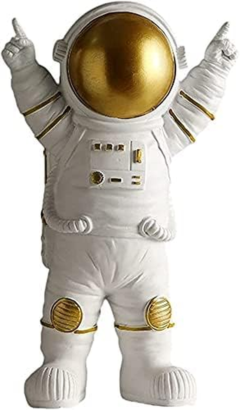 Spaceman Statue Astronaut Figurine Resin Spaceman Model Ornament Astronaut Sculpture for Home Office Desktop Tabletop Decoration - Gold Victory image number 5