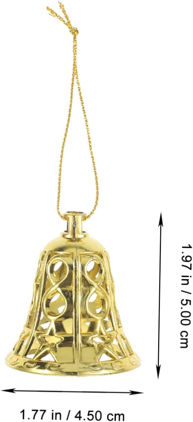 12Pcs Christmas Tree Hanging Bell Ornaments Decorative Props for Theme Parties Weddings Year Decor Eye-Catching Pendant Decor for Bookshelves Shelves and Cars