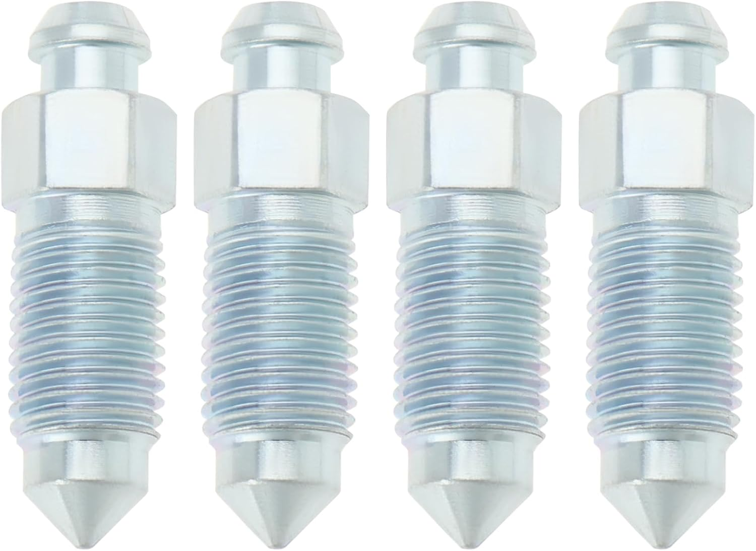 OTOTEC 4Pcs Q235 Steel Brake Caliper Bleed Screw 3/8-24 Brake Caliper Bleed Screw Nipple Compatible with Harley-Davidson 502660 Silver