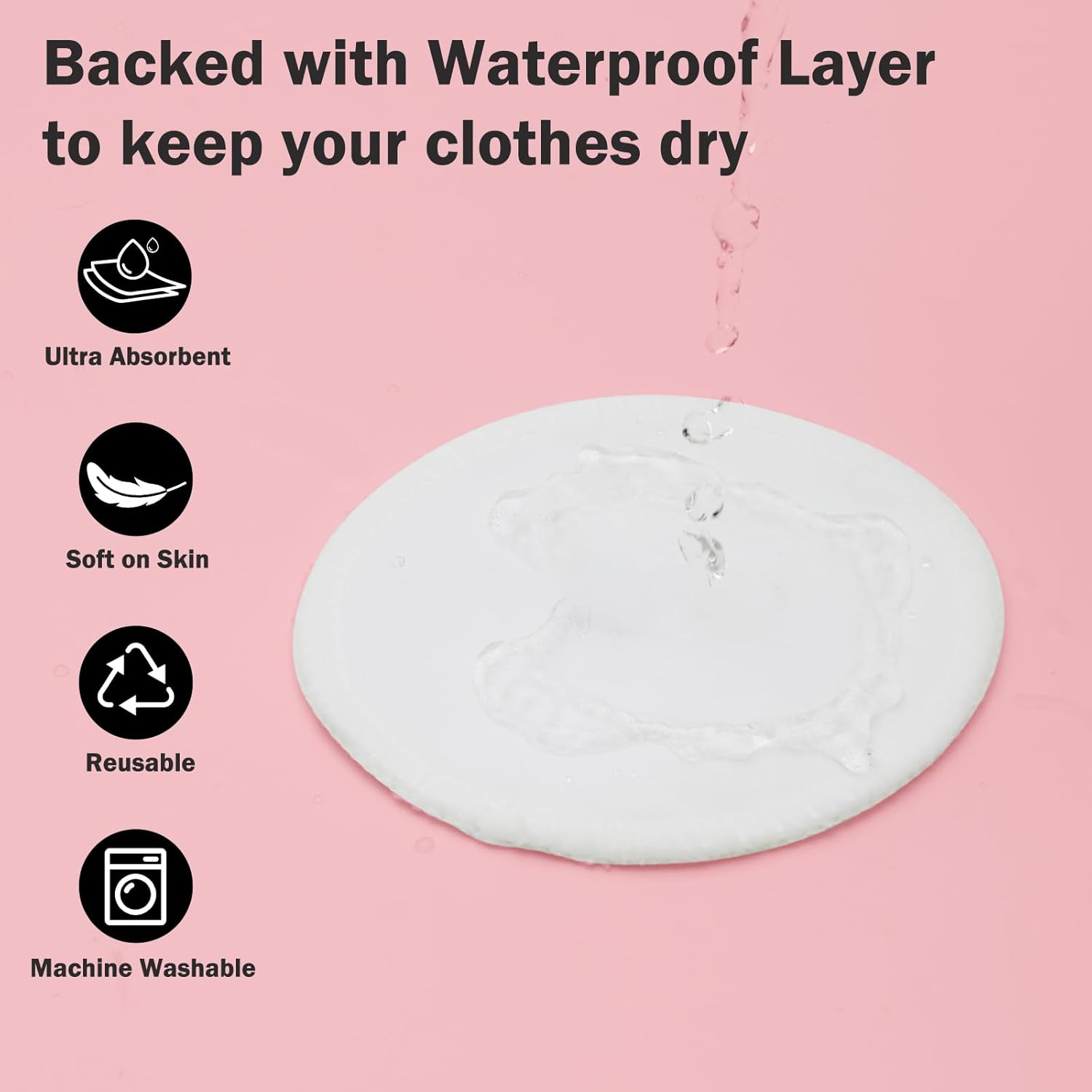 ALVABABY Nursing Pads 4 Layer Bamboo Breast Pads Soft Absorbent Maternity Reusable Pads round Breastfeeding for Mothers Flat Bottom 4.72 Inch 14 Packs Washable Breastfeeding Pads Sets 14RDB03-AU image number 1