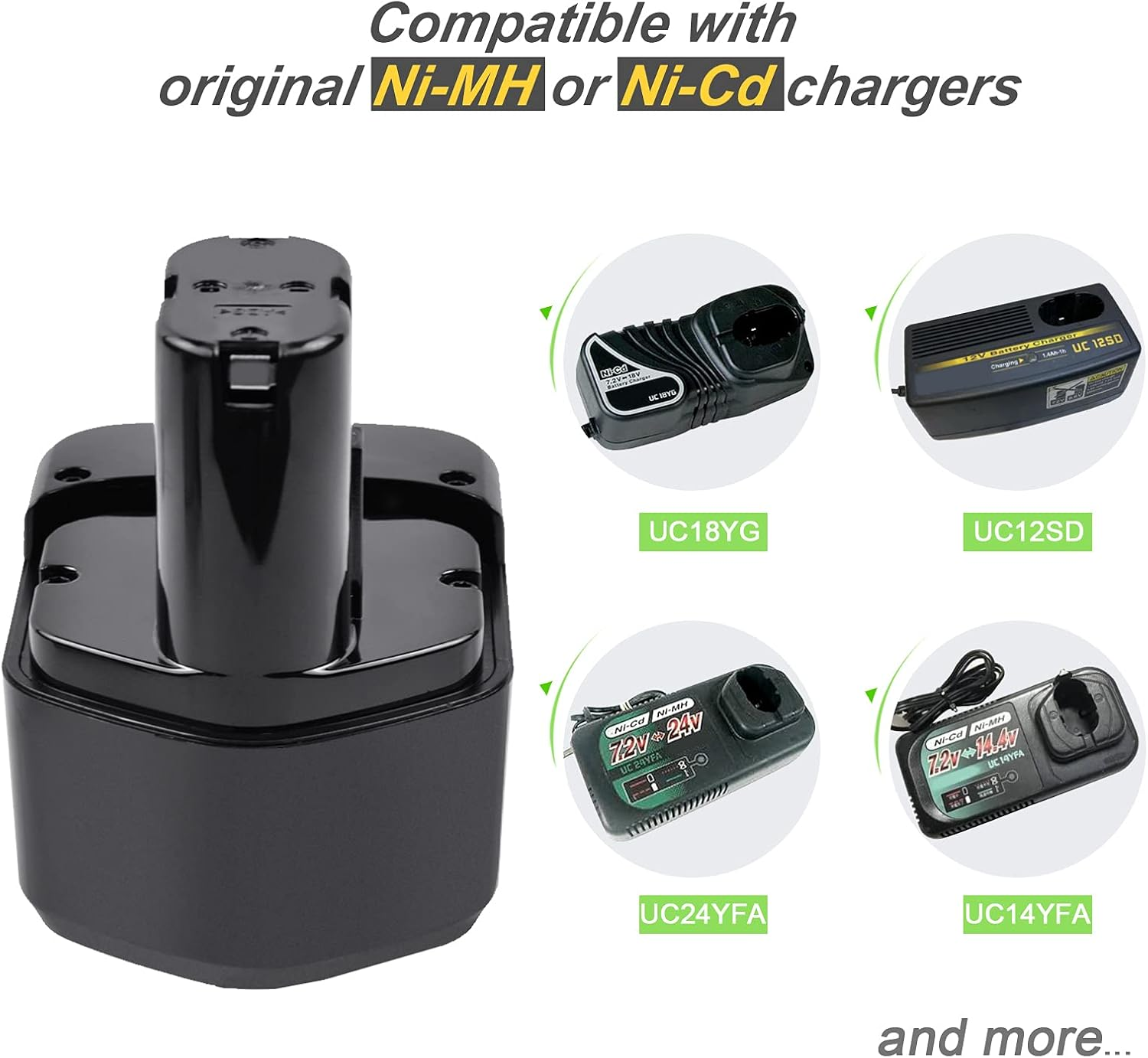 Tecmana 12 V 4.0 Ah Battery Compatible with Hitachi EB1212S EB1214L EB1214S EB1220BL EB1220HS EB1222HL EB1226HL EB1230HL BCC1212 image number 2