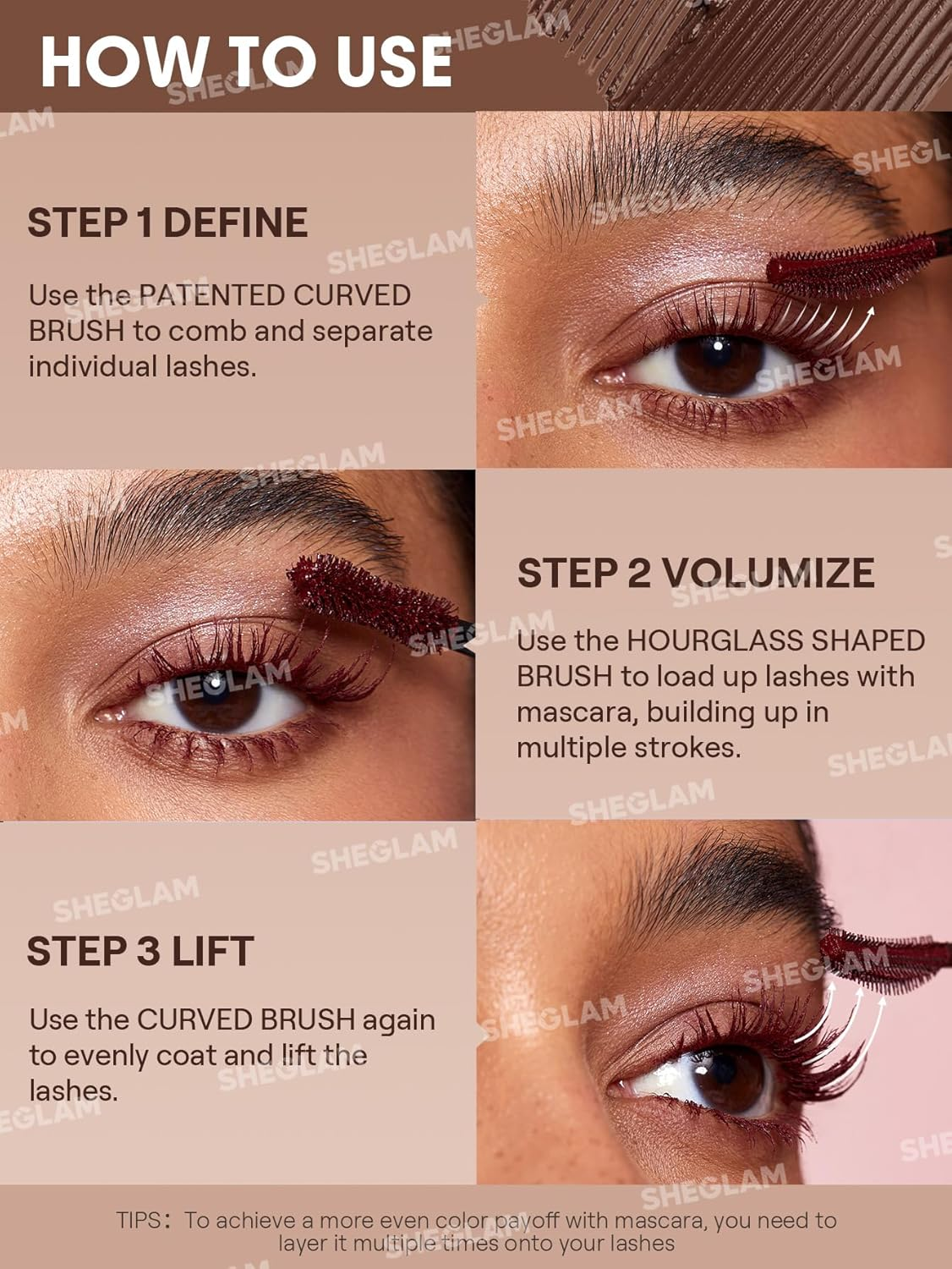 SHEGLAM All-In-One Volume & Length Mascara-Waterproof-Macchiato image number 6