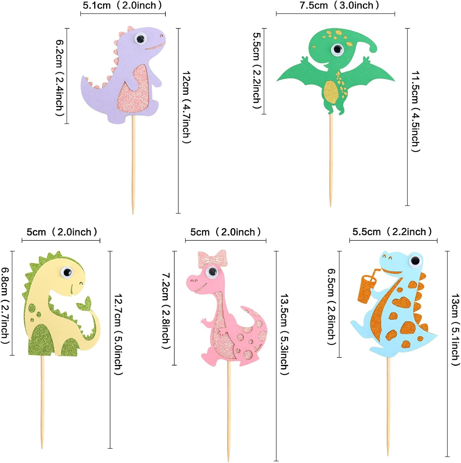 25 Pack Dinosaur Cupcake Toppers Baby Shower Dinosaur Cupcake Picks Cute Dinosaur Theme Baby Boy Girl Dinosaur Birthday Party Cake Decorations Supplies image number 4