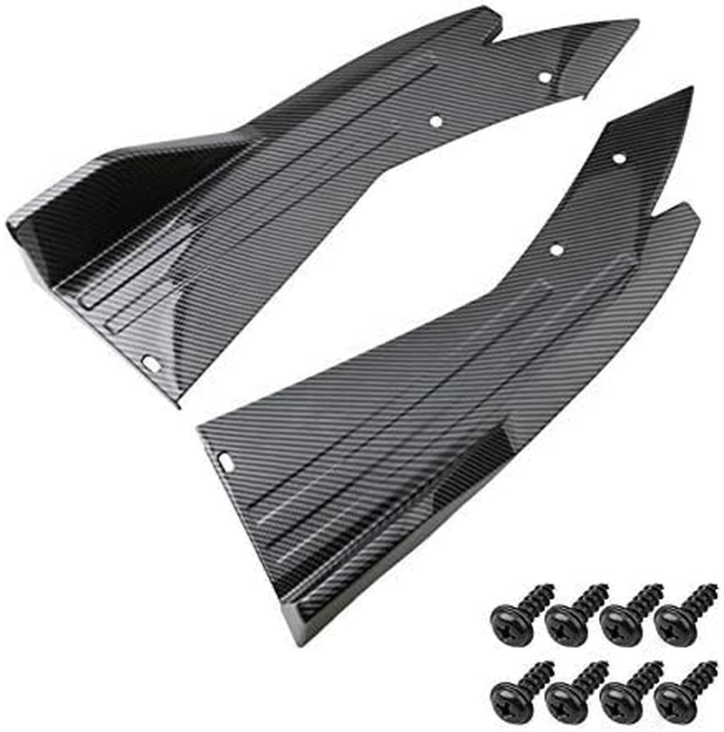Idain 2PCS Universal Rear Bumper Lip Diffuser Splitter Canard Protector Front Bumper Lip Body Kit Front Bumper Side Skirt Spoiler Splitter (Carbon Fiber) - Carbon Fiber image number 3
