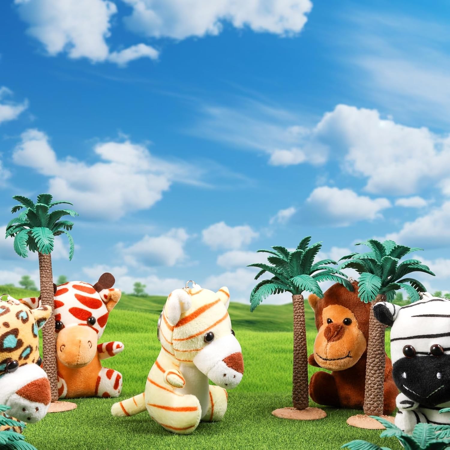 ASONA10 Pcs Mini Stuffed Animal and Plush Toy，4.7 Inch Small Jungle Animals Bulk Animal Keychain Decoration for Kids Party Favors Goodie Bag Stuffers Carnival Prizes Classroom Prizes, Claw Machine image number 4