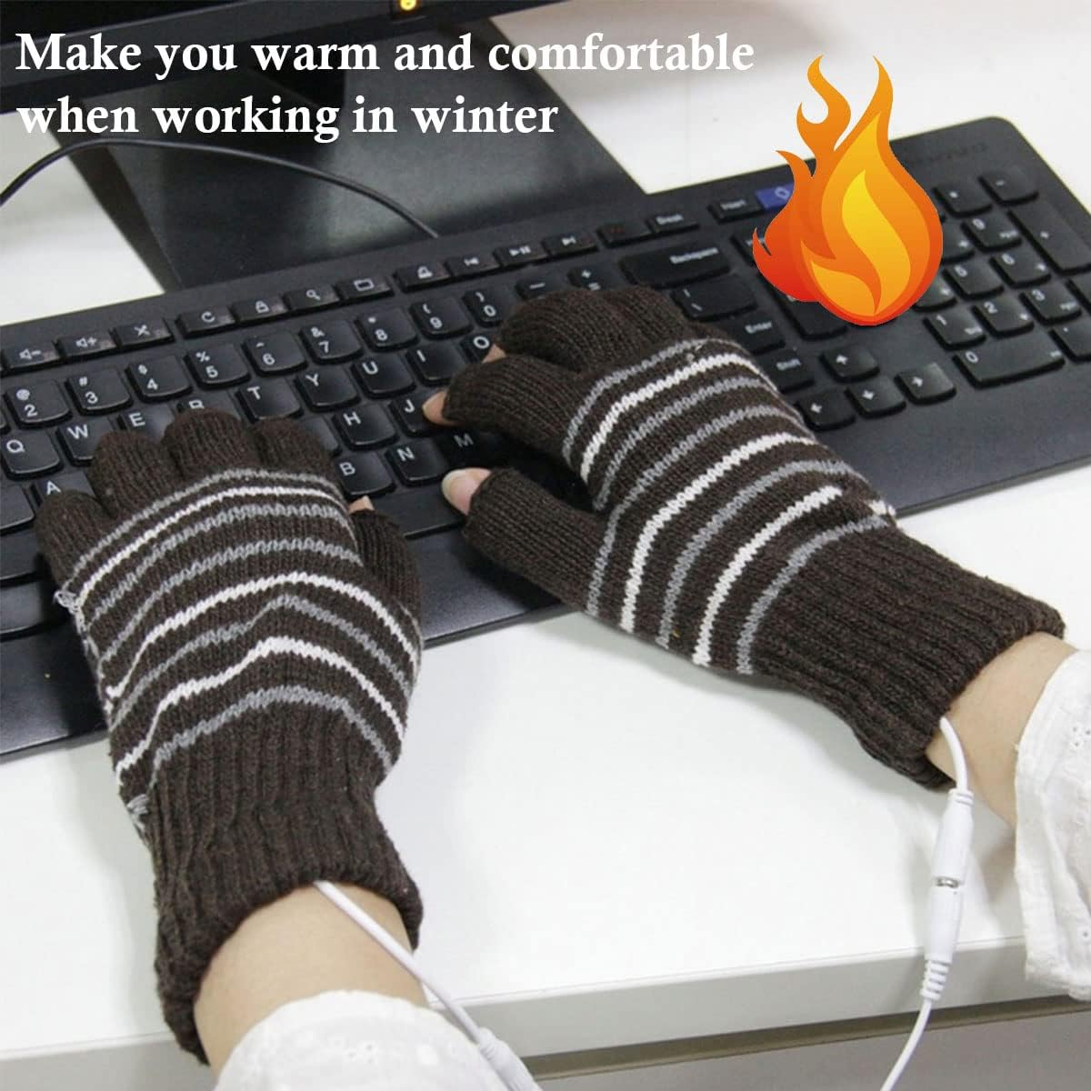 USB Beheizte Handschuhe, Beheizte Handschuhe &Uuml;ber USB, Waschbares, Unisex, F&uuml;r Radfahren, Skifahren, Wandern image number 1