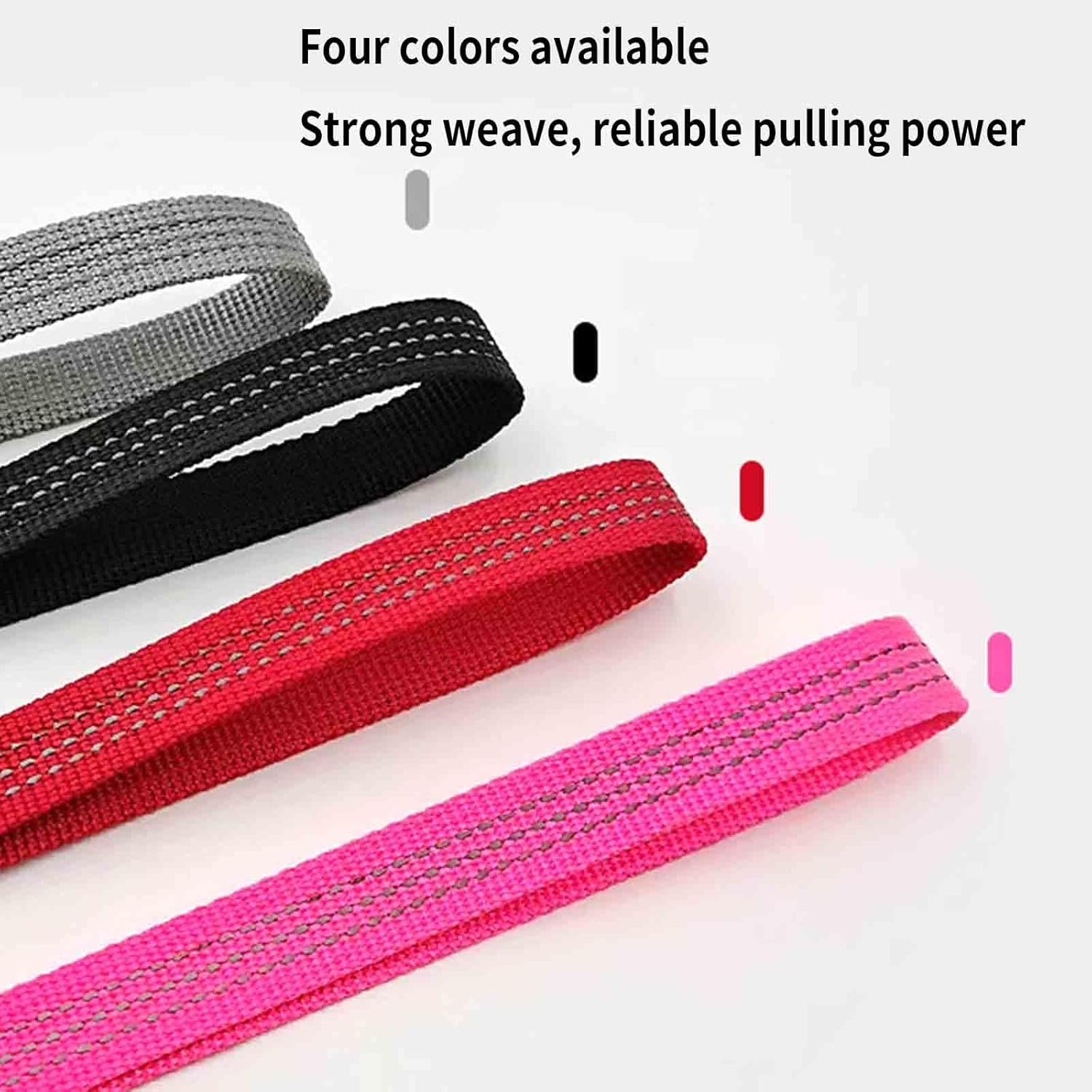 Rope Vest Harnesses Dog Lead Dog Leads Dog Leash Long with Carabiner for Small Dogs Buckle Double Ring Drawstring Hook Loop Reflective at Night Vest Type Pet Outing Alloy Buckle (M,Black)