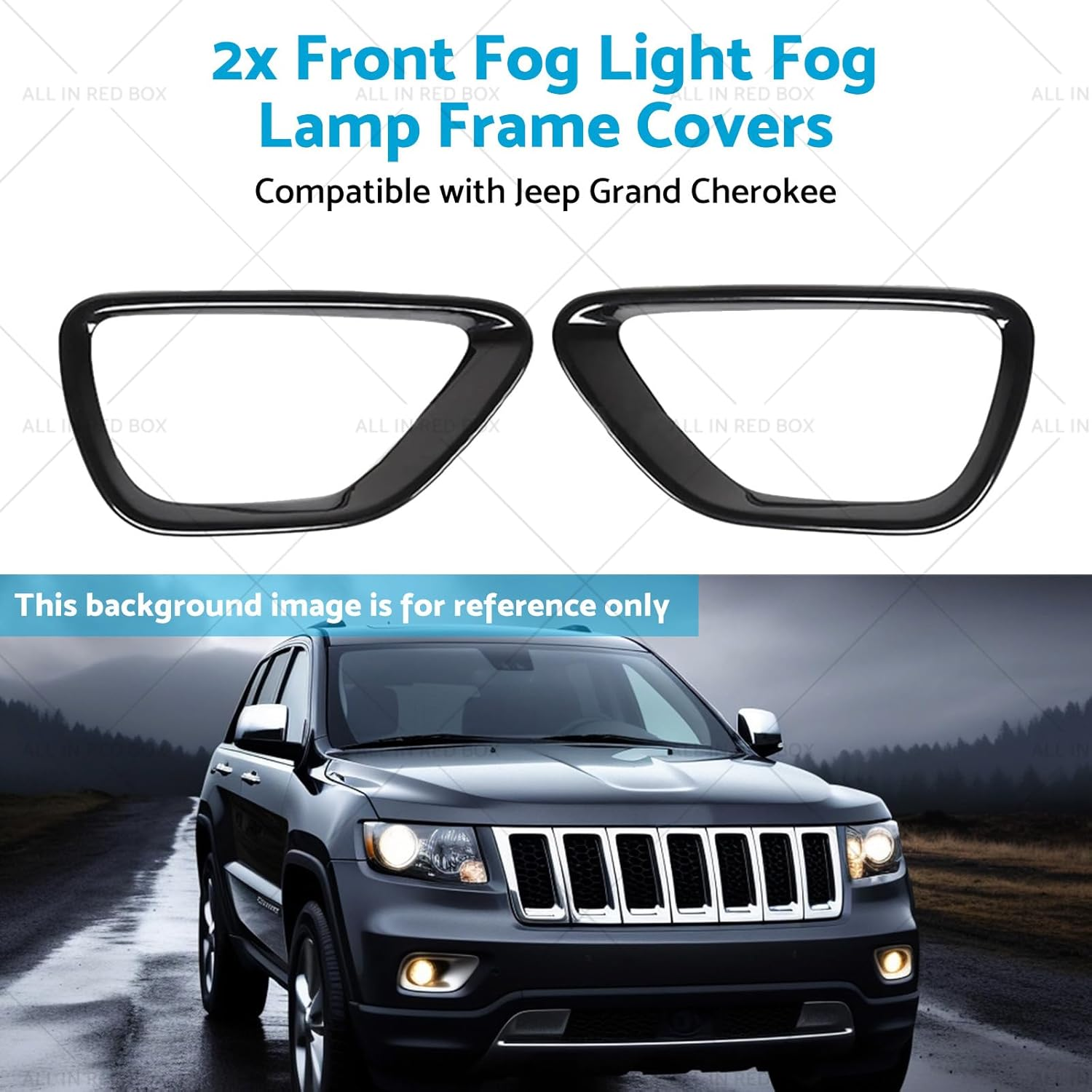 MAX COOL 2PCS Front Fog Light Cover Trim Fog Lamp Frame Covers Suitable for Jeep Grand Cherokee 2014-2016 image number 5