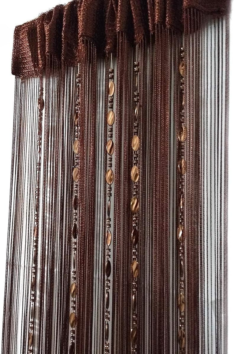 Ave Split 100Cmx200Cm Decorative Door String Curtain Beads Wall Panel Fringe Window Room Divider Blind for Wedding Coffee House Restaurant Parts Door Divider Beads Tassel Screen Decoration (Black25)