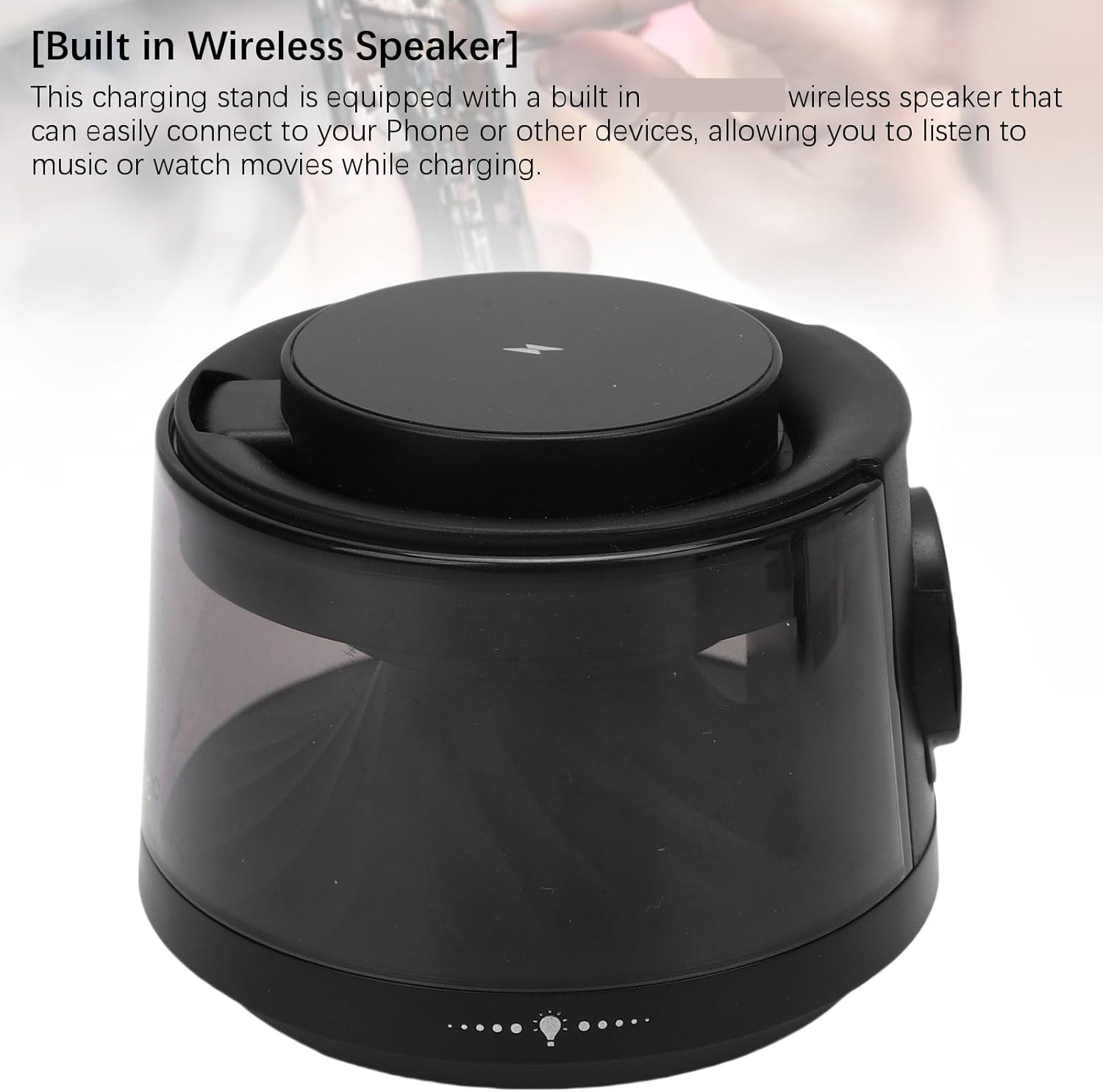 Zopsc 3 in 1 Wireless Charger with Bluetooth Speaker, Multi Function Speaker with Fast Magnetic Charging, Adjustable Night Light, for Phone Watch Earbuds image number 2