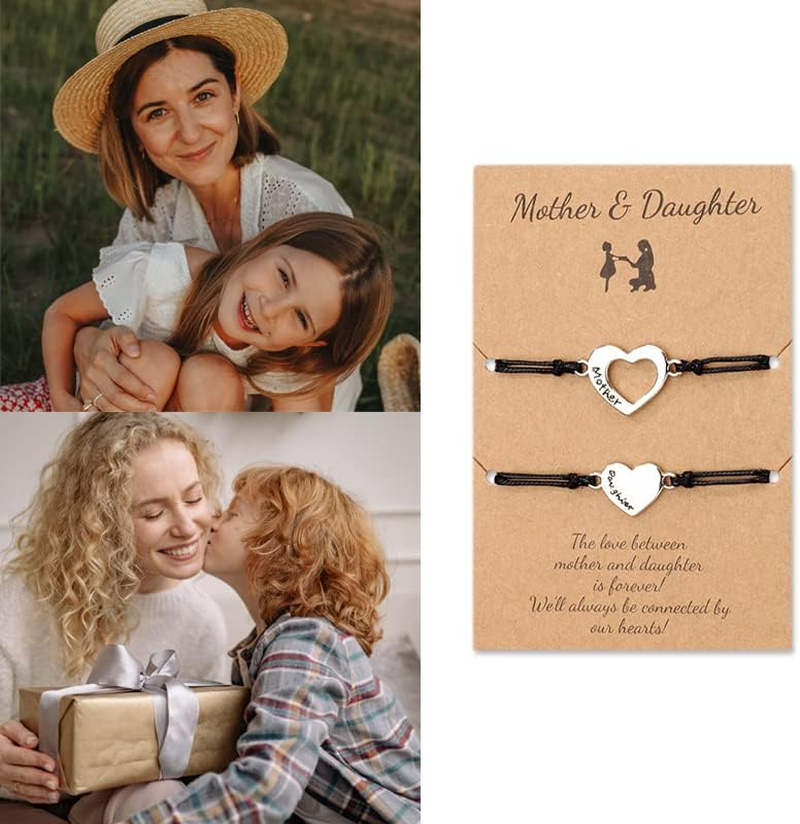 Matching Mother Daughter Heart Bracelets for Mom Daughter Christmas Birthday Gift from Mommy Mom Gifts from Daughters Mommy and Me Bracelets for Girls image number 4