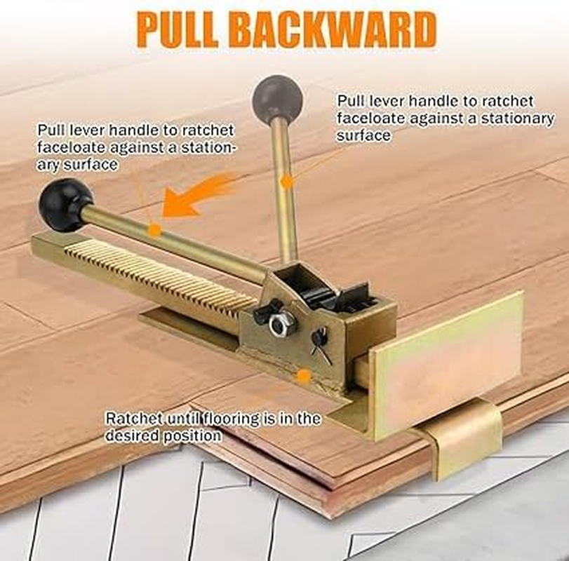 2 PCS Professional Flooring Jacks for Hardwood Floors- Hardwood Floor Installation & Straightening Tool with Precision Positioning for Wood Laminate Flooring, DIY & Pro Alignment Kit (Golden) image number 4