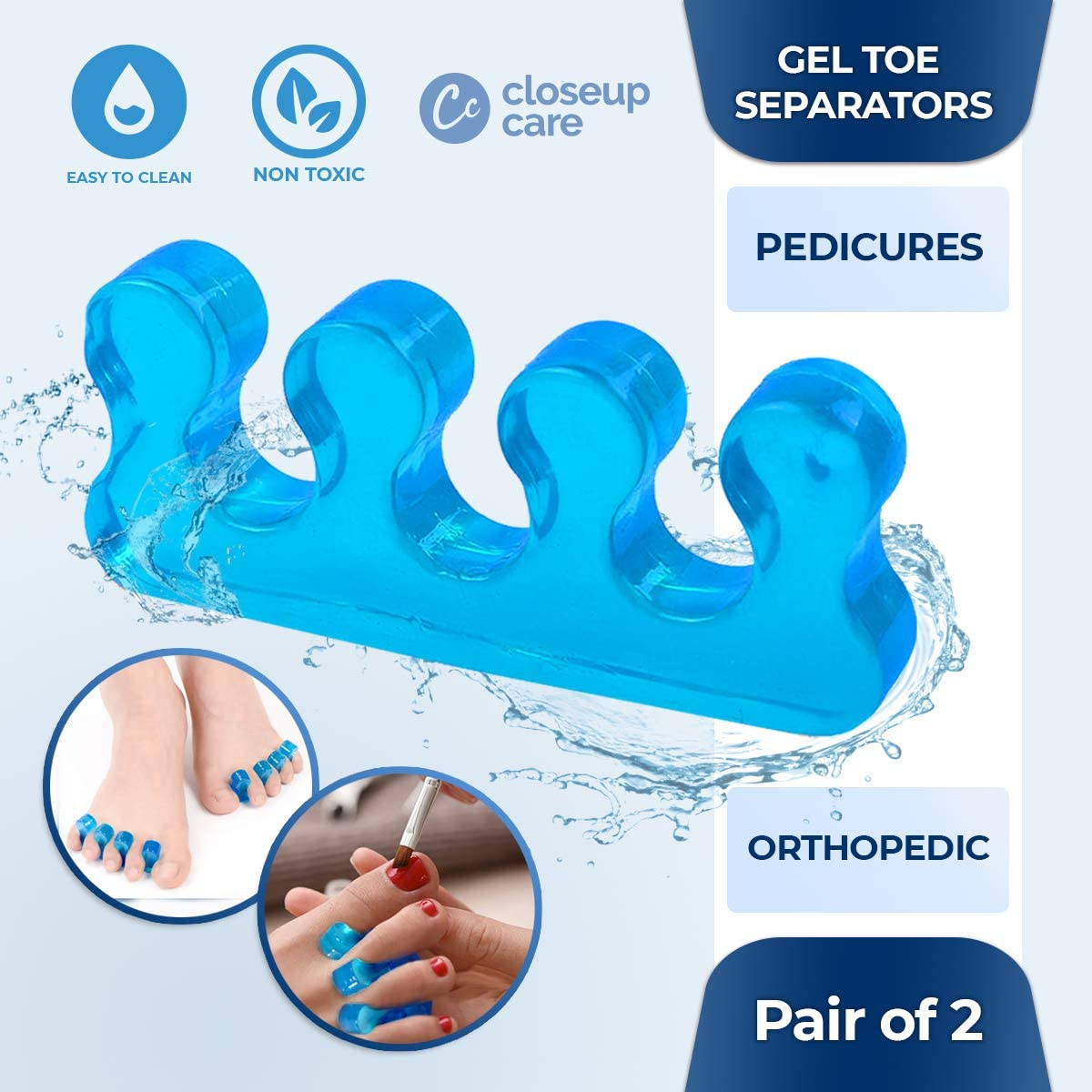 Jiadinglimian Premium Gel Toe Separators, Straighteners & Spacers, Use for Health & Beauty Pedicures, Hammer Toe & Bunion Corrector, Correct Your Toes Naturally, Yoga & Running (2 Pcs) image number 2