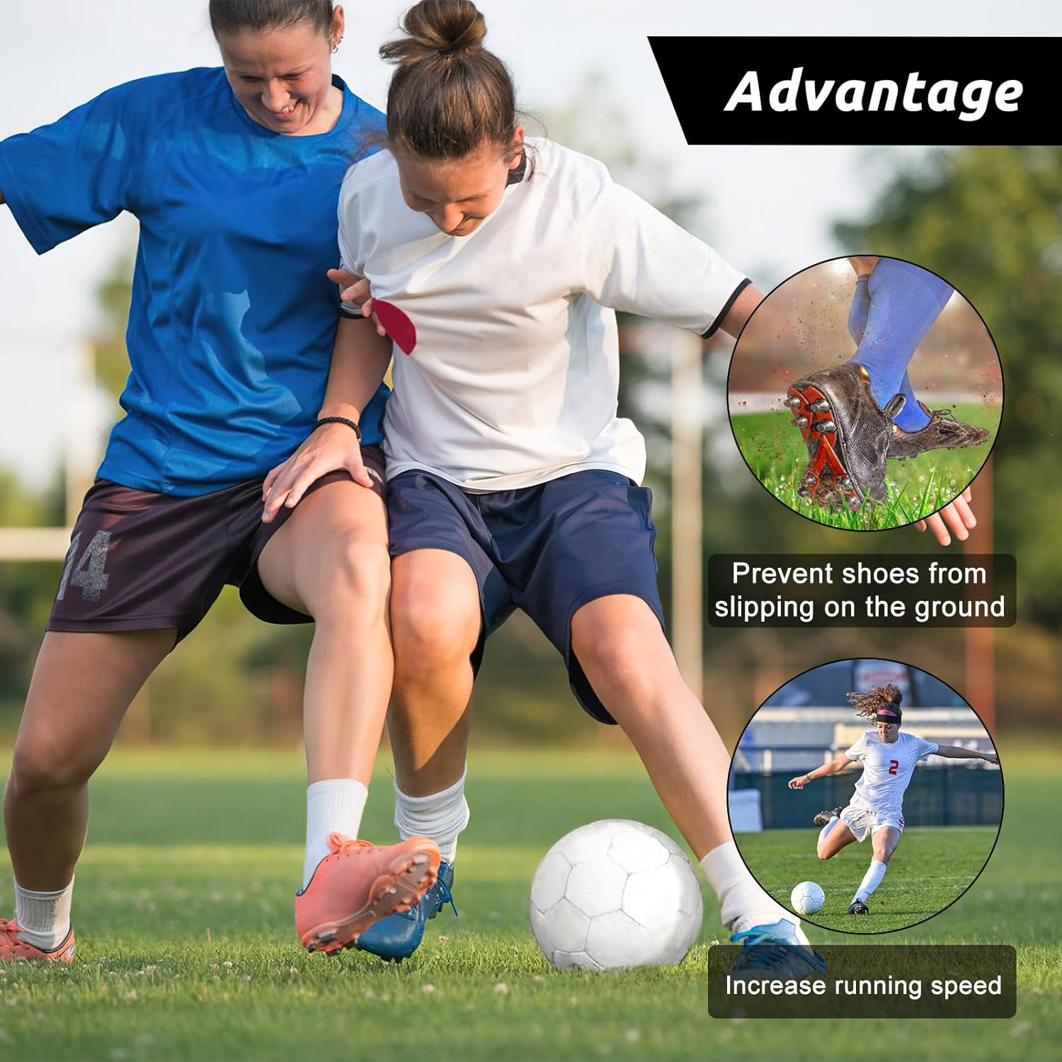 12Pcs Aluminum Nail Head Plastic Football Cleats Screw on Studs, 2 Sizes Football Cleat Replacement Studs for Adult Training Soccer Spike Replacement Spikes, Rugby Replacement Studs image number 3