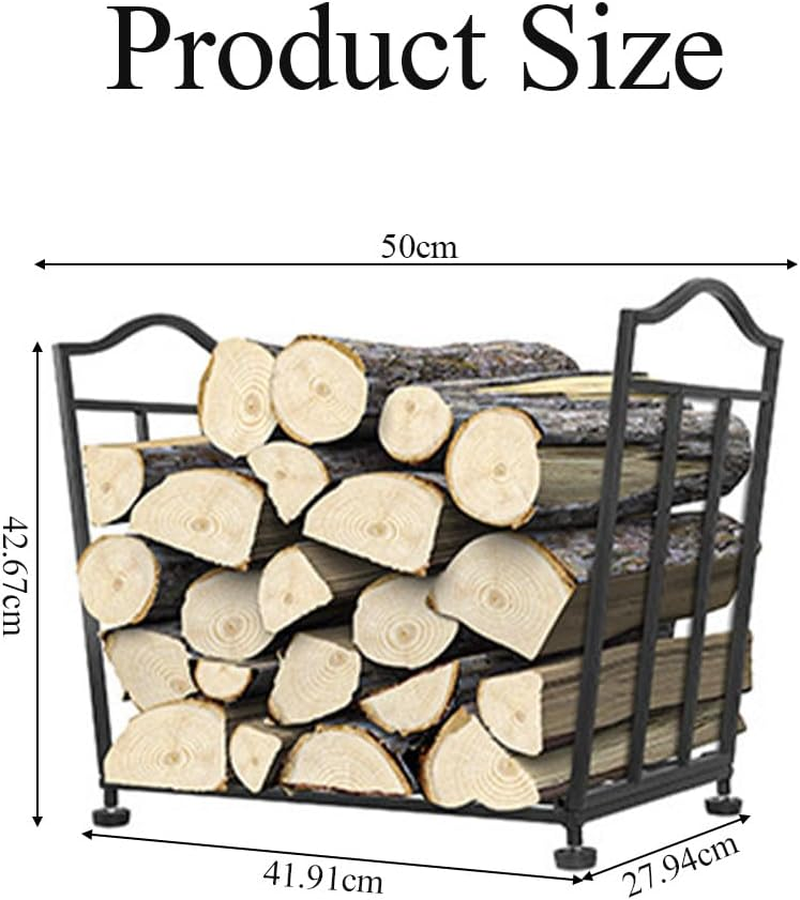 Firewood Log Rack,Metal Holder,Fire Wood Organizer,Firewood Storage Rack,With Coated Base,Waterproof Rustproof,For for Patio & Garden,For Firewood and Fire Tools（Black） image number 1