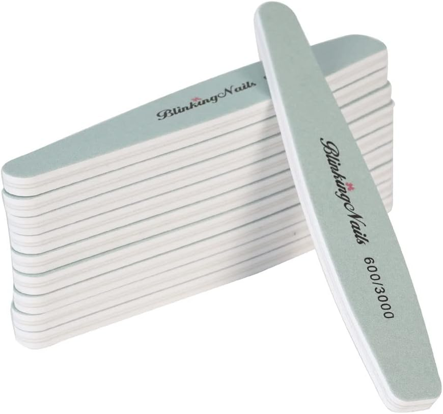 Blinkingnails Fine Nail Buffer File for Polishing,Smooth and Shiny Natural Nails,Mini Size Nail Buffer Block 300 and 6000 Grit Cushion Nail File Art Pedicure Manicure Tips Pack of 14Pcs image number 1