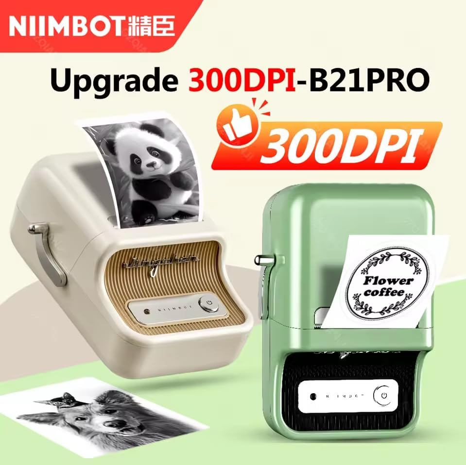 Niimbot B21_Pro 300Dpi Label Maker 20-50Mm Print Width for Photos Business Home
