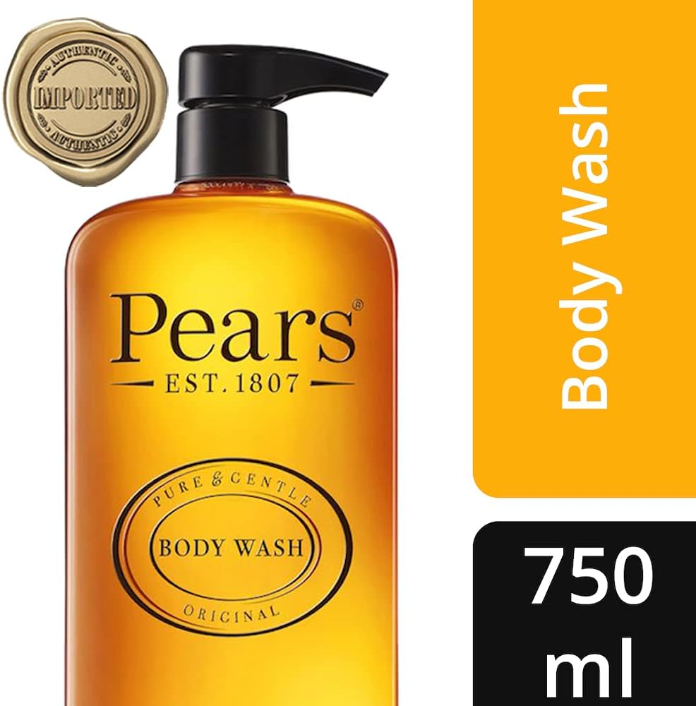 Pears Pure & Gentle Body Wash 750 Ml Original Made with Natural Oils and Soap-Free Nourishing Moisturiser and Natural Extracts