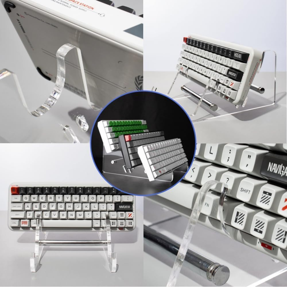 Acrylic Keyboard Display Stand Holder ,KLHCDUO Transparent Acrylic Frame Space-Saving Holder Stand,3-Tier Gaming Keyboard Stands Mechanical Keyboard Display Stand image number 5