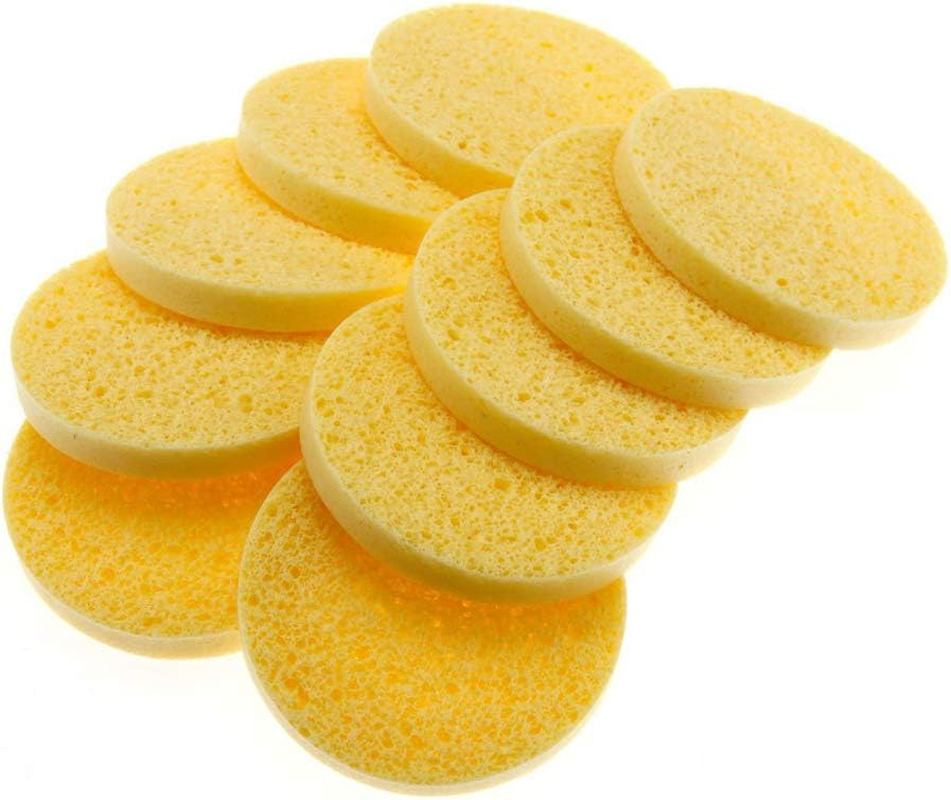New 10 Pcs Cellulose Facial Sponges Natural Facial Cleansing Sponge image number 1