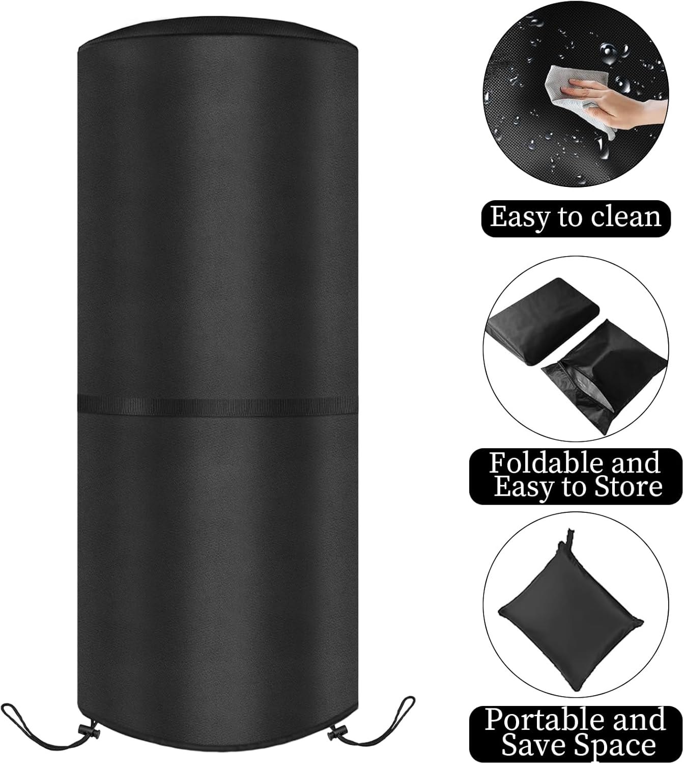 Weather Cover 50 X 50 X 120 Cm for Enders Polo 2.0 Patio Heater, Patio Heater, Tear-Resistant 420D Oxford Fabric, Waterproof, Windproof, Uv-Resistant, Heater Cover, Black image number 4