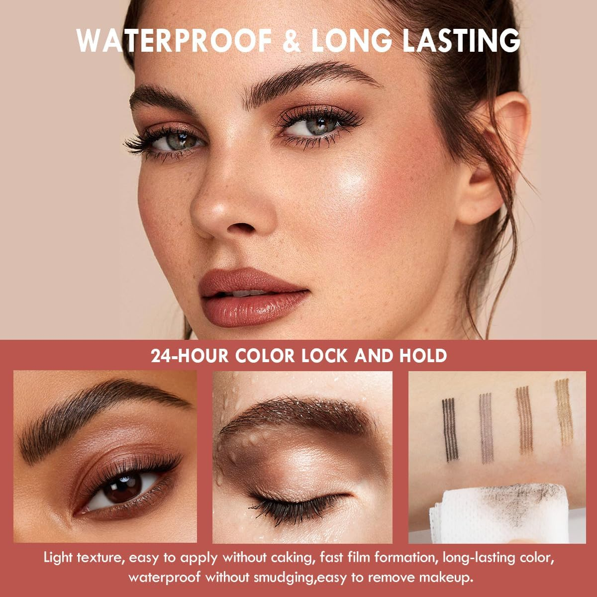 Wimode 2-In-1 Magic Eyebrow Pencil,Microblading 4-Fork Tip Liquid Eyebrow Pen with Eyebrow Brush Gel Waterproof Eyebrow Pencil Create Natural Hair-Like Brows Long-Lasting(4#Black) image number 1