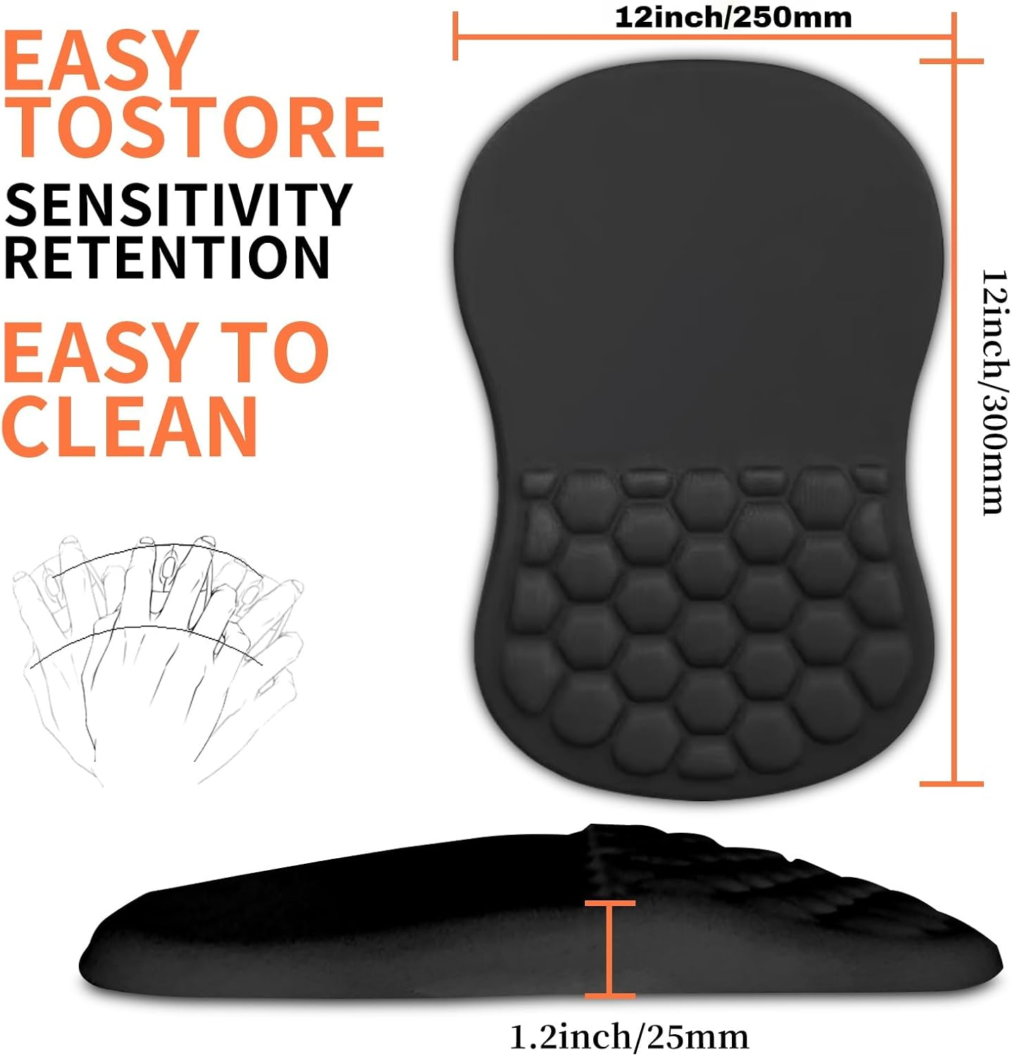 TEKXDD Mouse Pad with Wrist Suport &ndash; Ergonomic Mouse Pad Wrist Rest, Pain Relief Gaming Mousepad with Memory Foam, Mouse Mat for Wireless Mouse and Desk