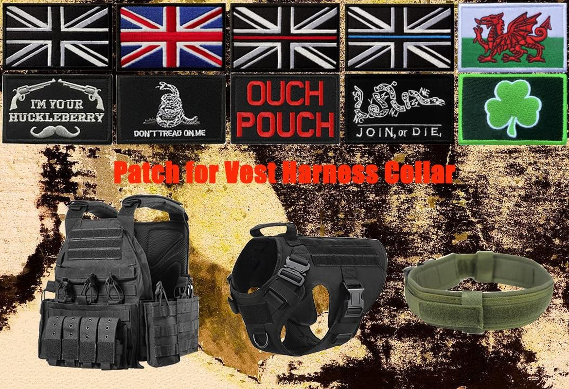 Zcketo 2 PCS United Kingdom British Union UK Wales Welsh Dragon Patch Hook and Loop Embroidered National Emblem Patch for Football Billiards Clothes Jersey Backpack Caps Travel Tactical